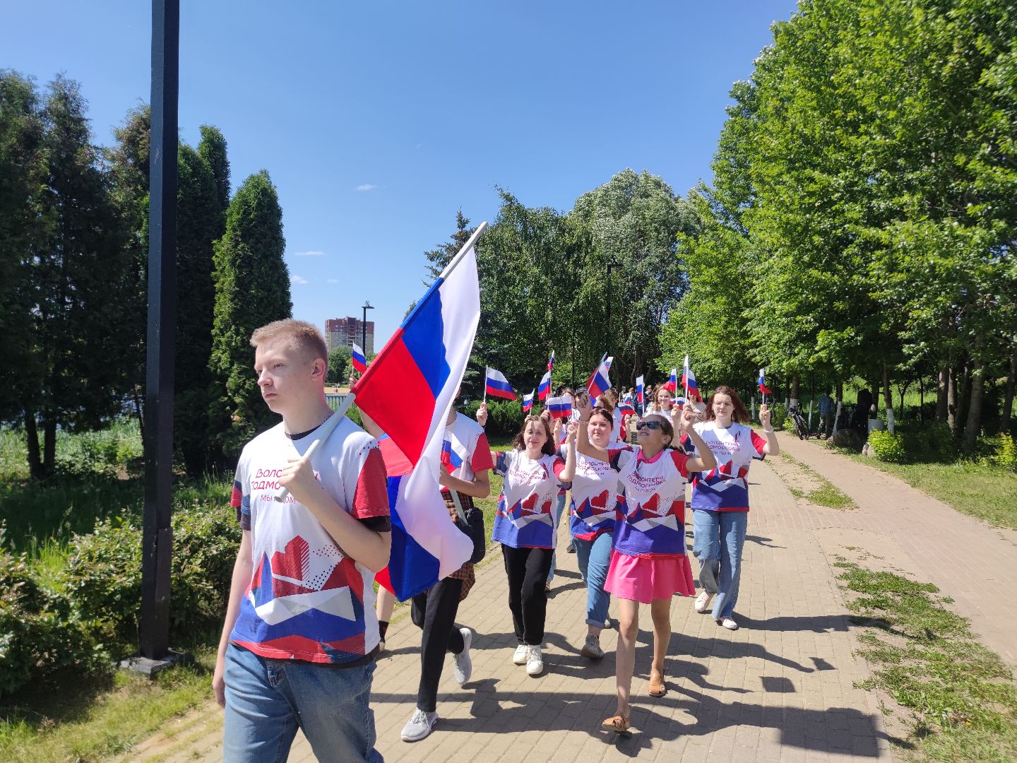 Триколорный забег, День России, праздник, Дубна