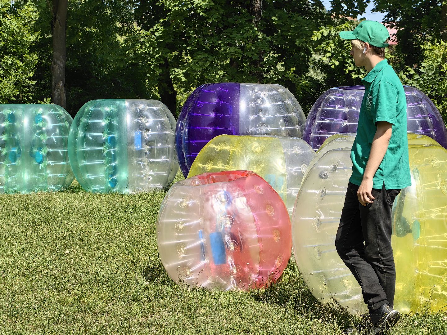 Бампербол, шары, дети, праздник, парк
