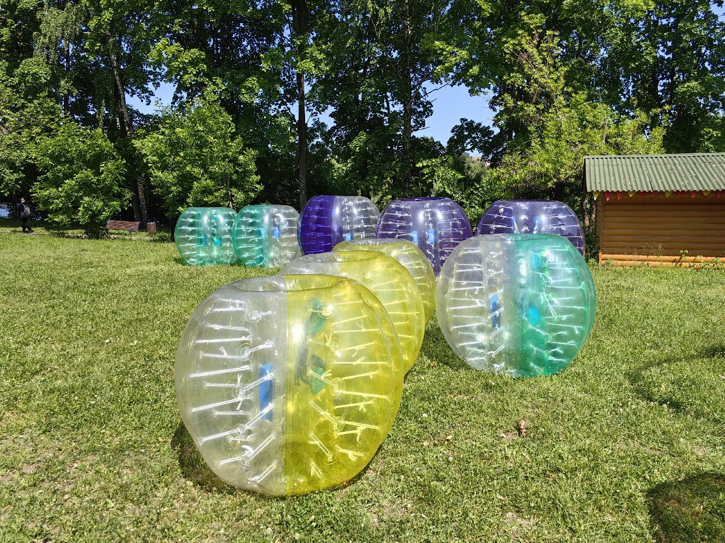 Бампербол, шары, дети, праздник, парк