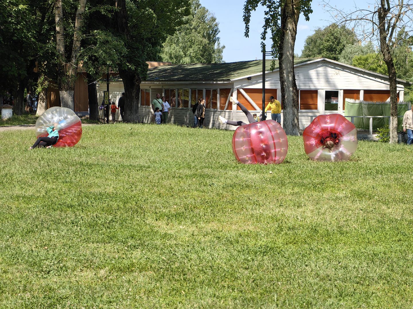 Бампербол, шары, дети, праздник, парк