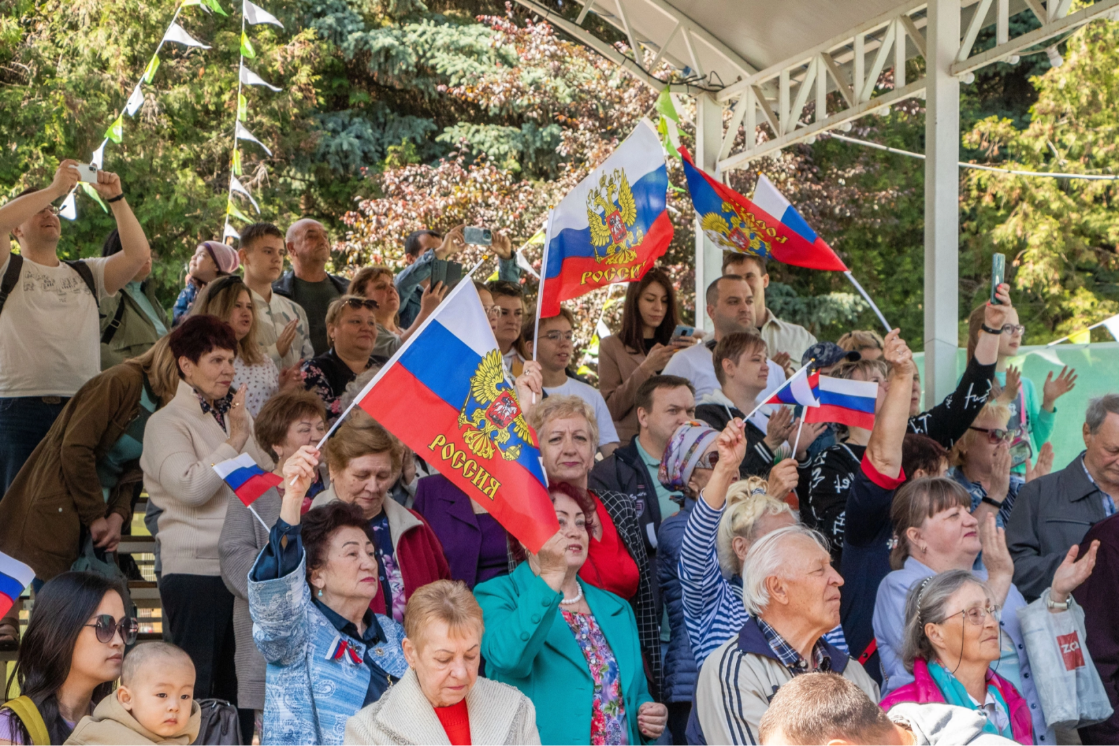 Домодедово, шествие с флагом, День России, флаг России