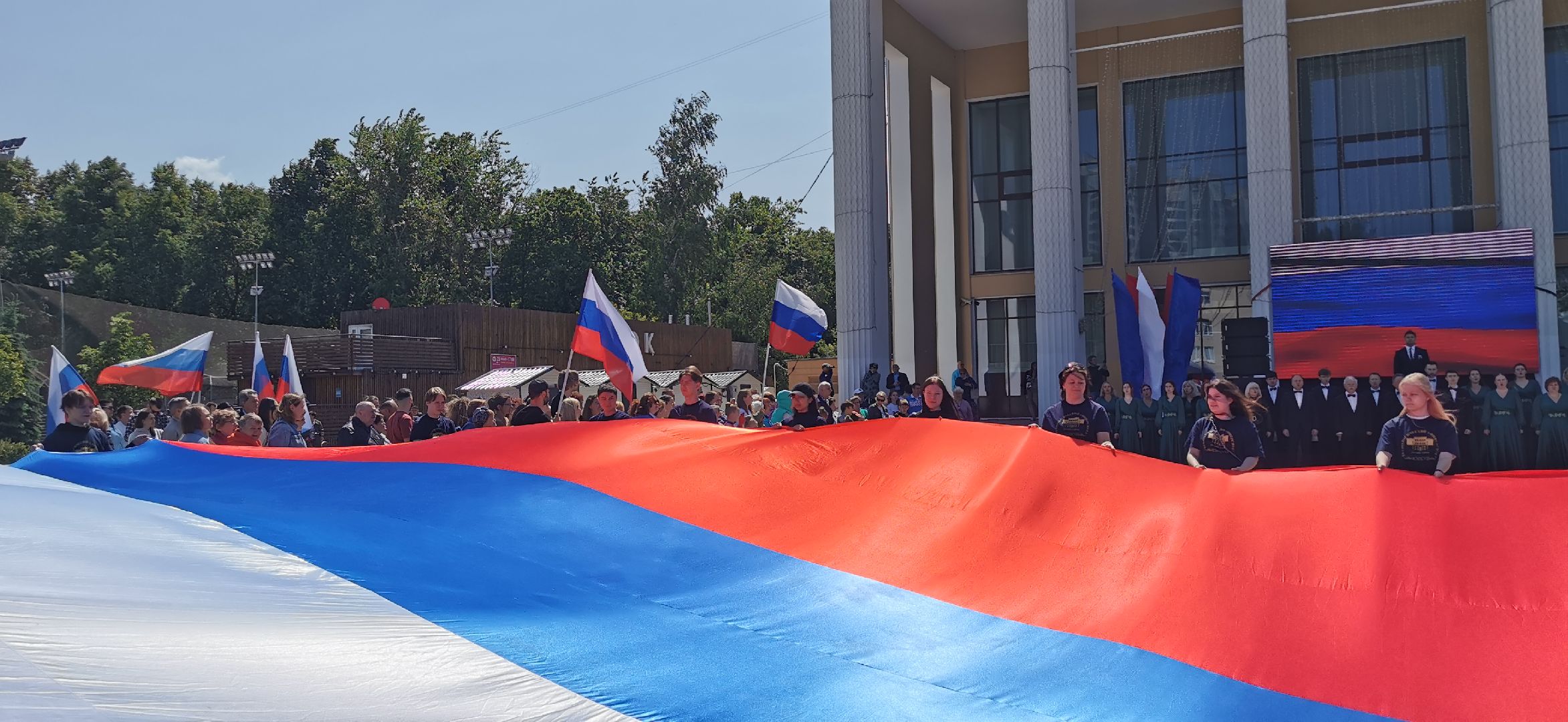 день россии, волонтёры, триколор,