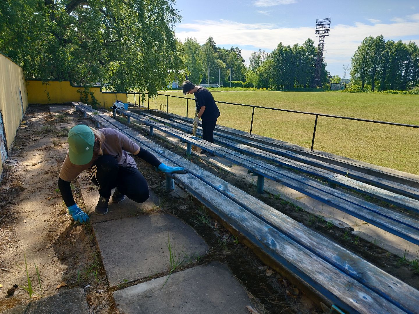 стадион, трудовые бригады, Протва, Протвино, спорт, подростки