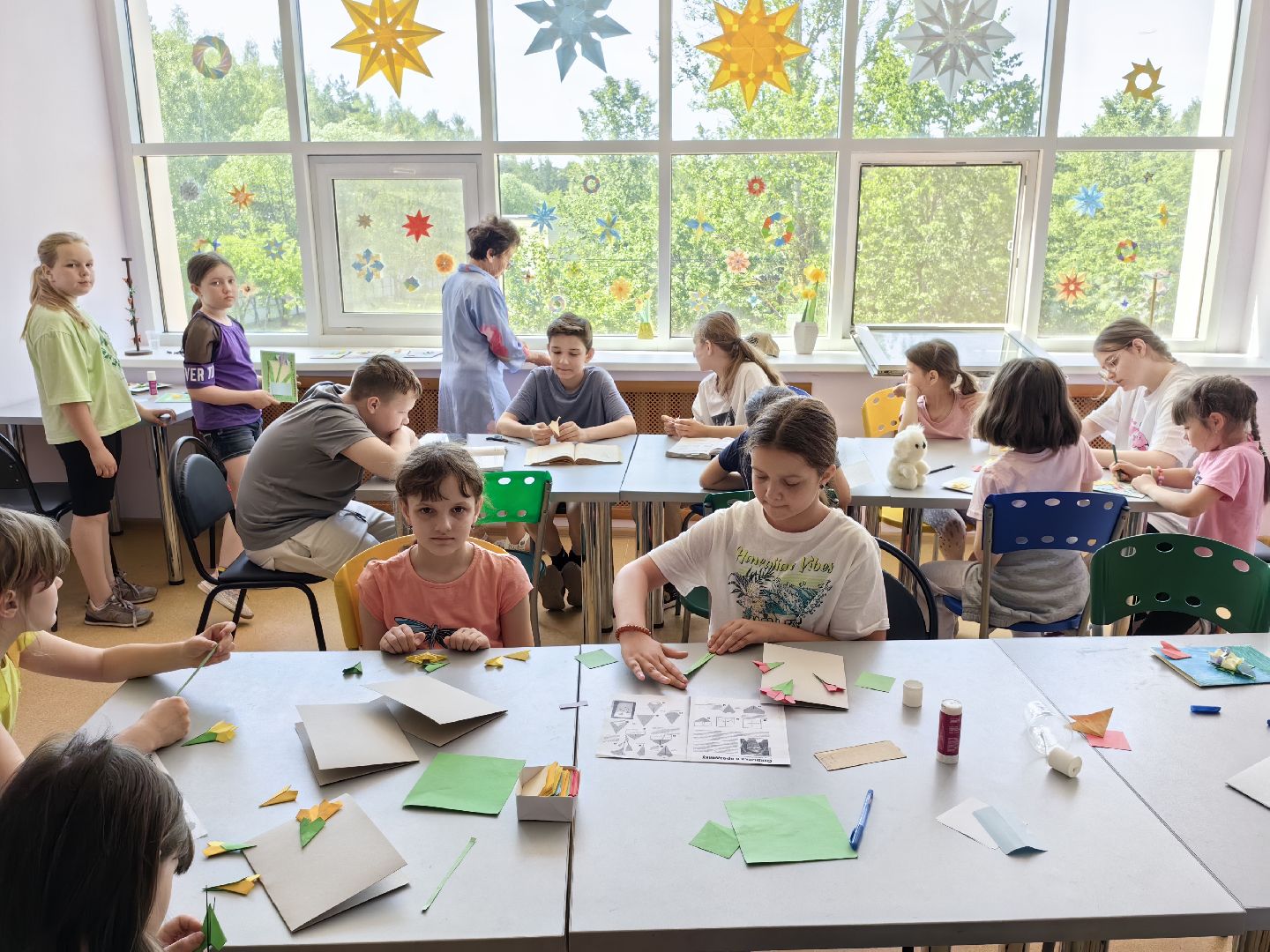 Оригами, бумага, поделки, летний лагерь