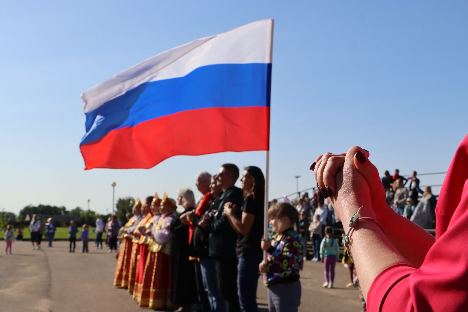 Серебряные Пруды, День России, парк Серебряный, Встанем, флешмоб