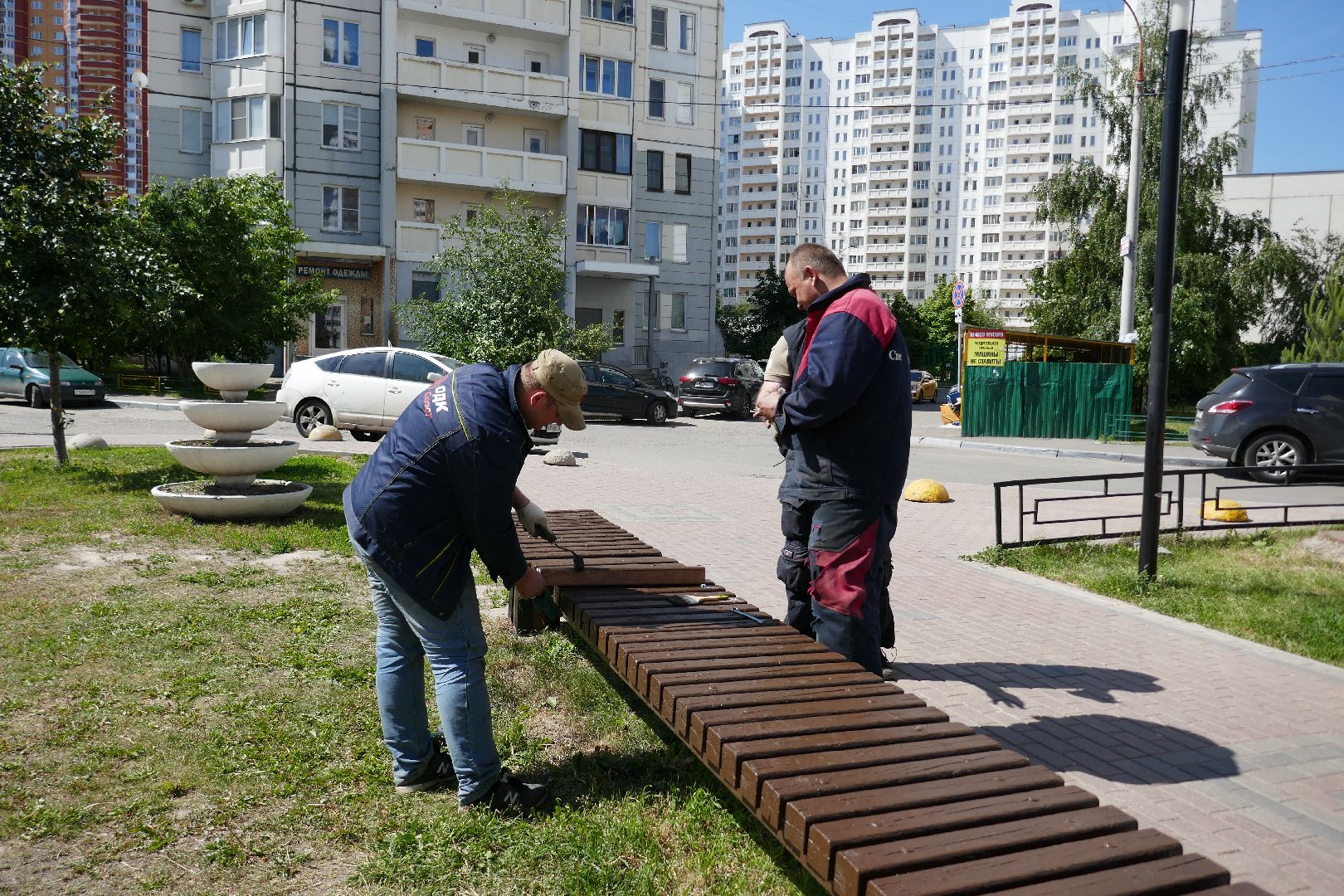 Подольск, благоустройство, коммунальщики, скамейки