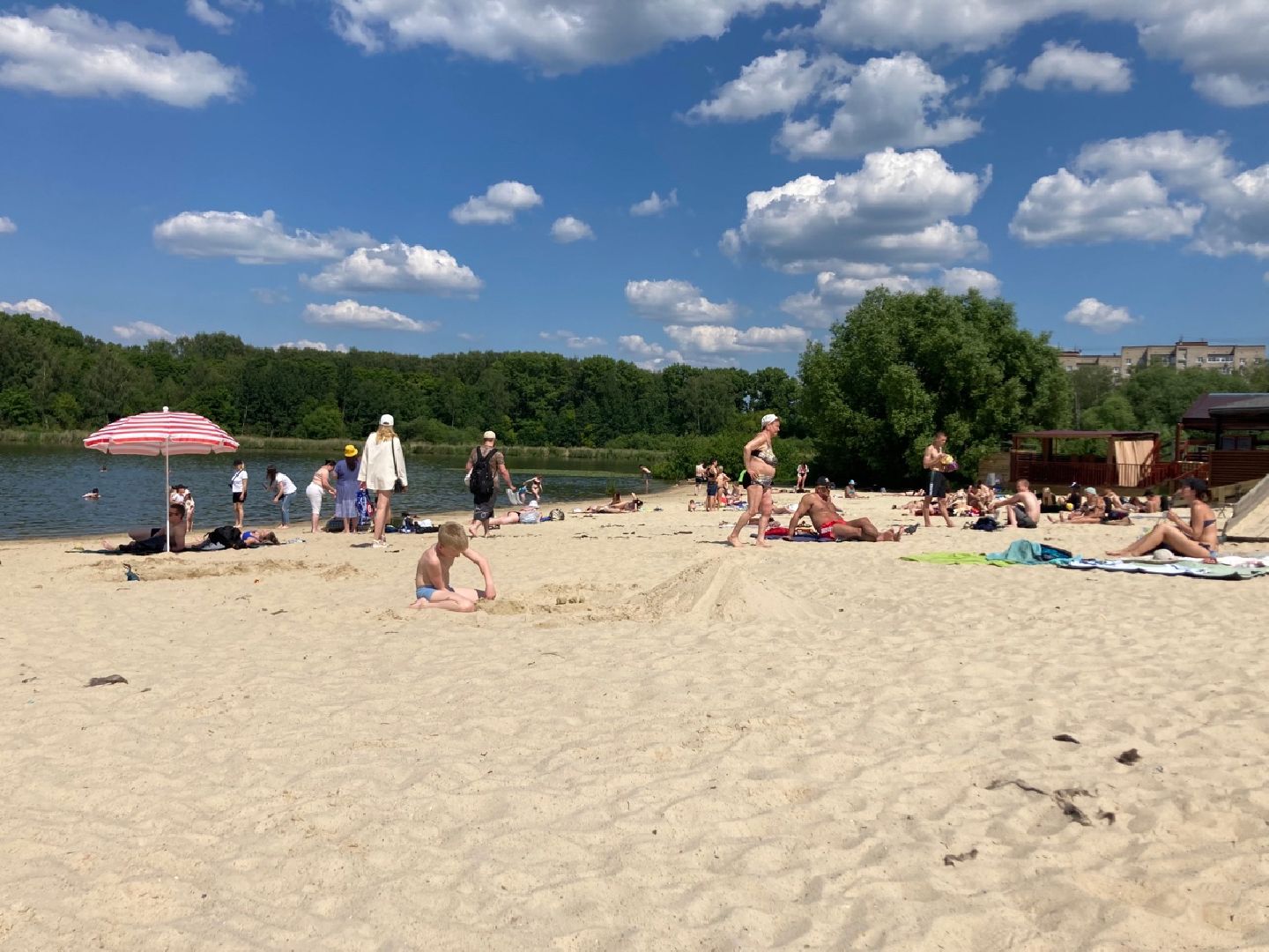 Солнечногорск, жара, отдых, озеро, Сенеж