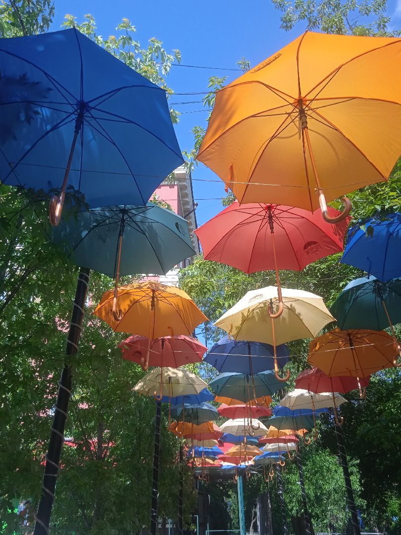 парящие, зонтики, аллея, апарт-отель, Дружба