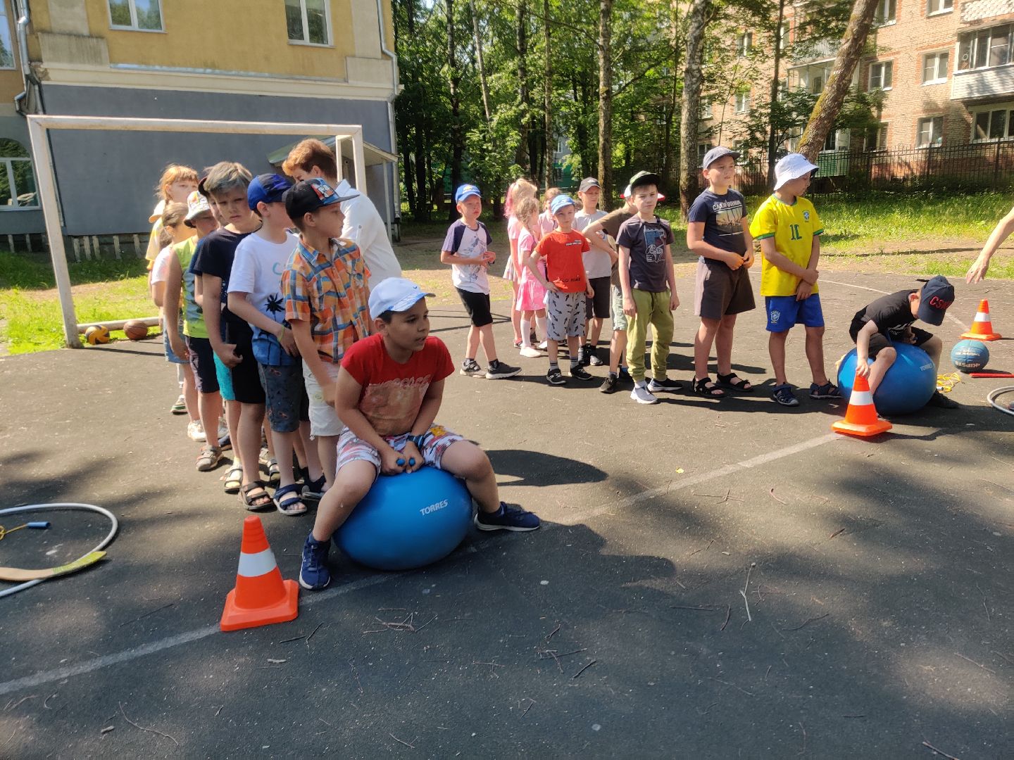 Красноармейск, Пушкинский, школьный лагерь, спортивная эстафета, лето в Подмосковье