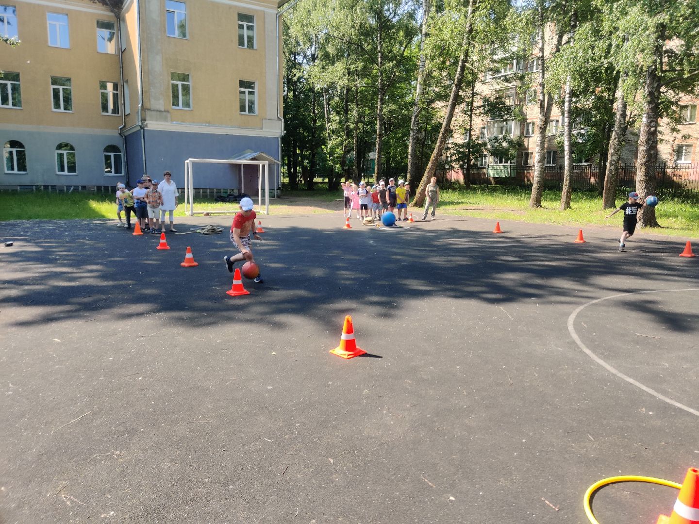 Красноармейск, Пушкинский, школьный лагерь, спортивная эстафета, лето в Подмосковье