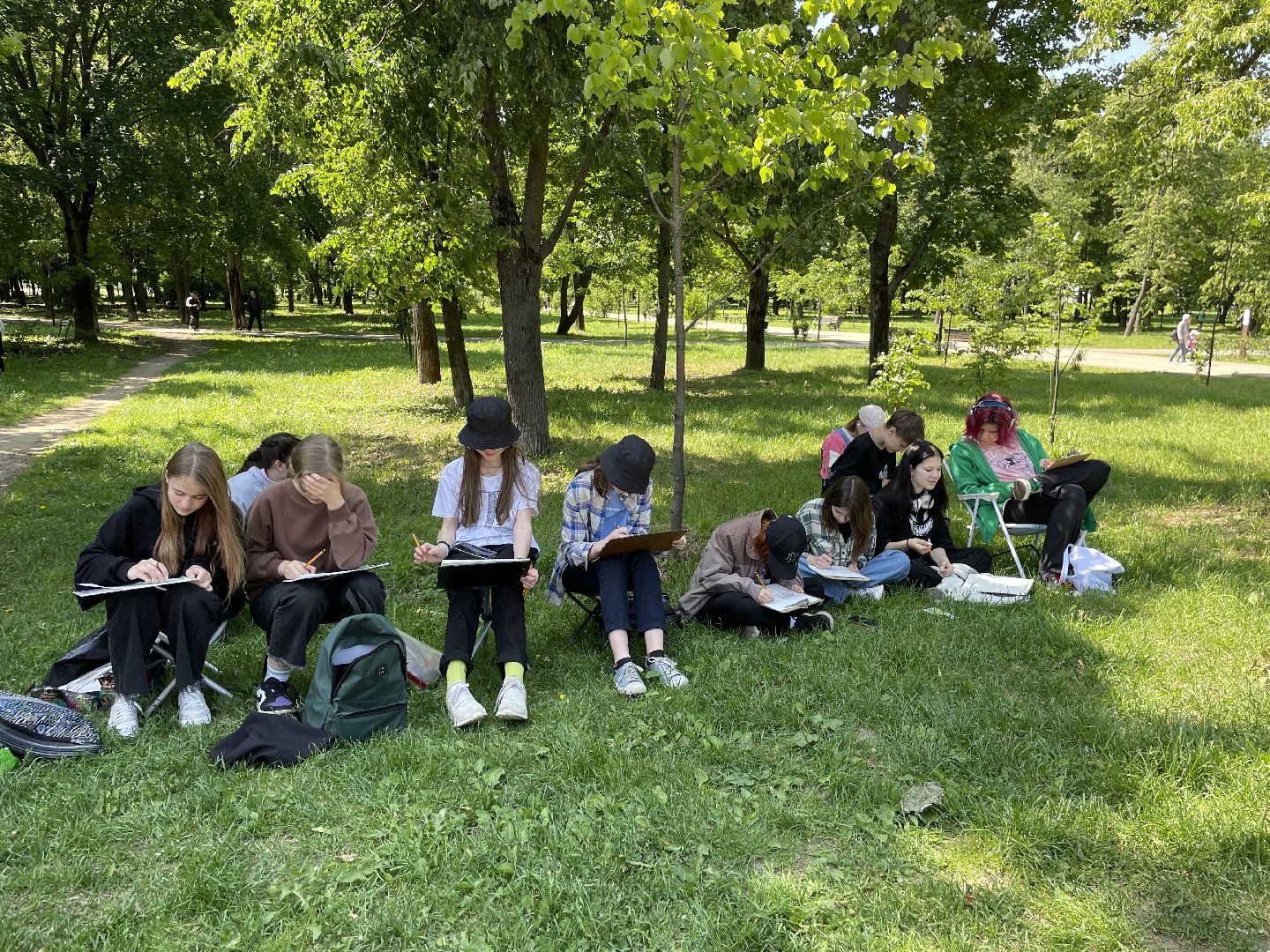 Рисунки, парк, художники, Люберцы