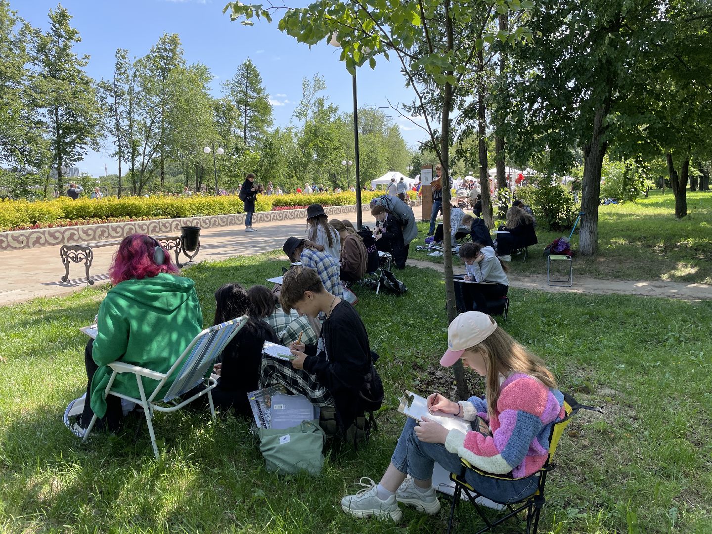 Рисунки, парк, художники, Люберцы