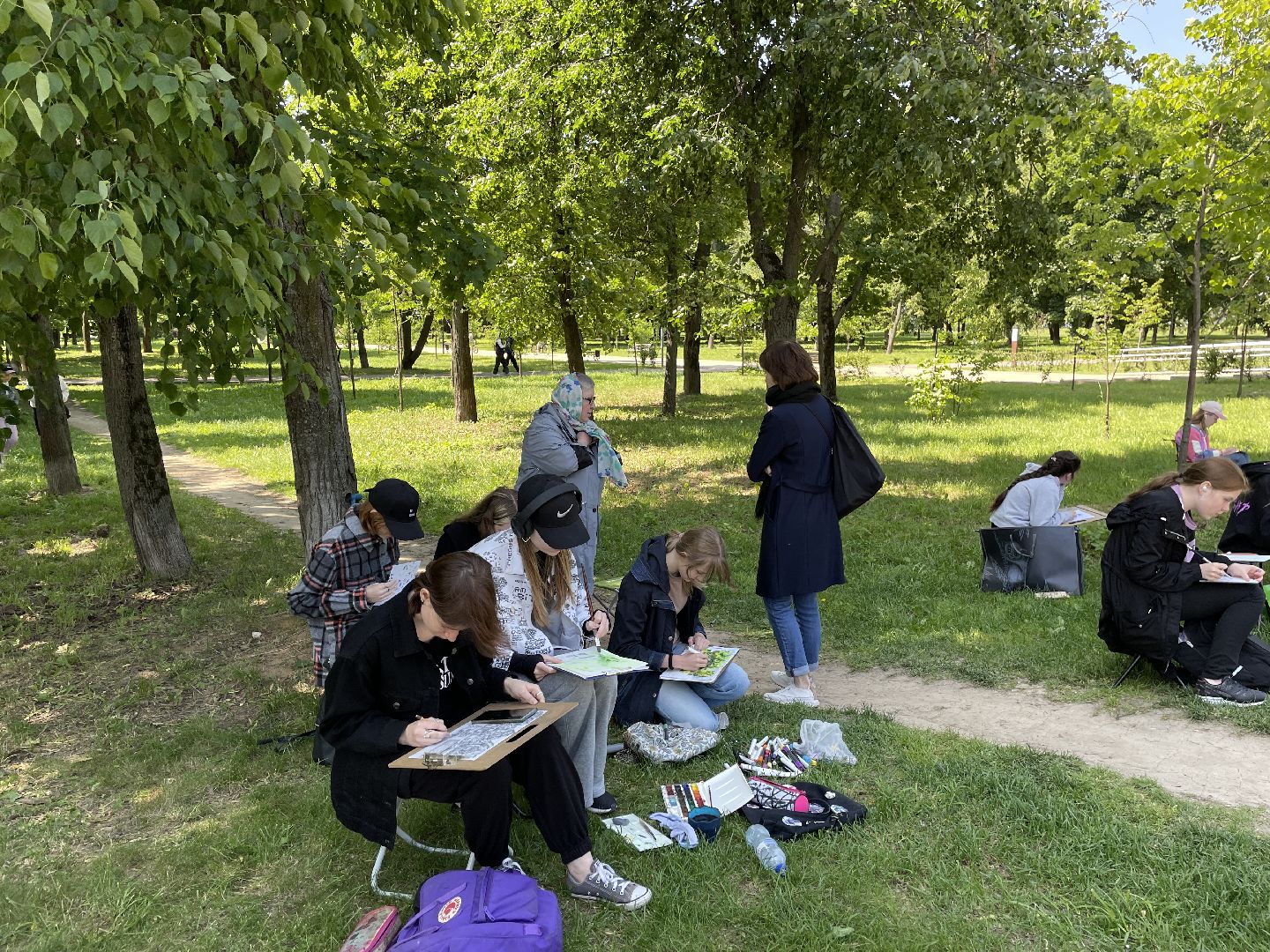 Рисунки, парк, художники, Люберцы