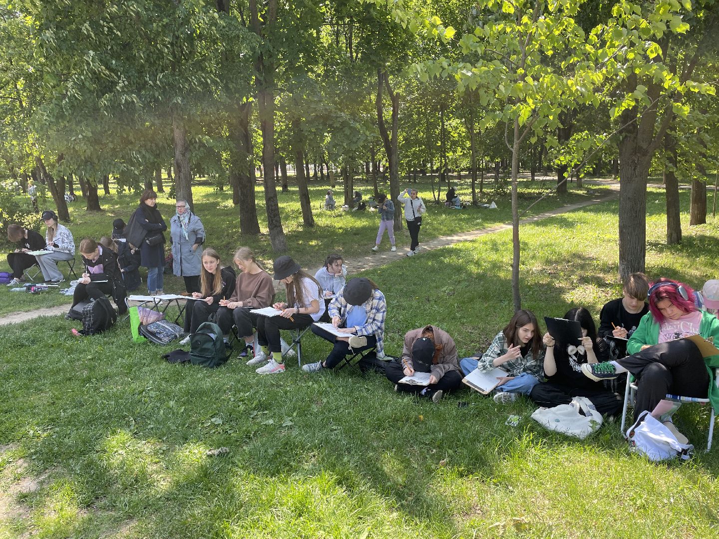 Рисунки, парк, художники, Люберцы