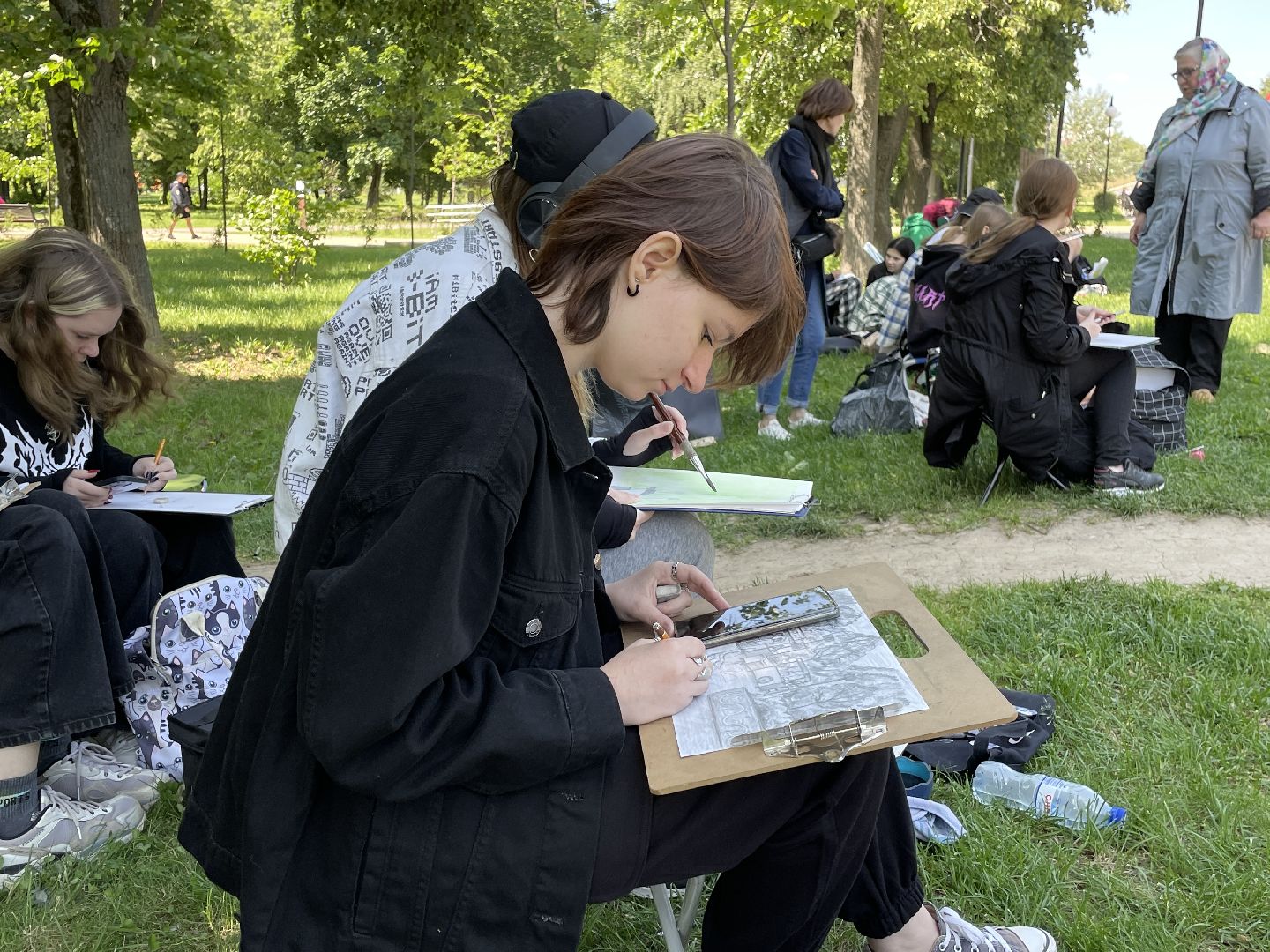 Рисунки, парк, художники, Люберцы