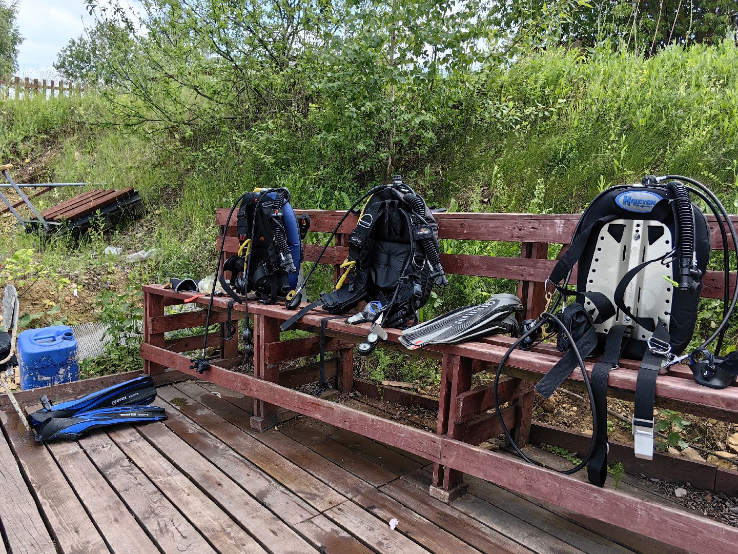 Дайвинг, погружение, вода, карьер
