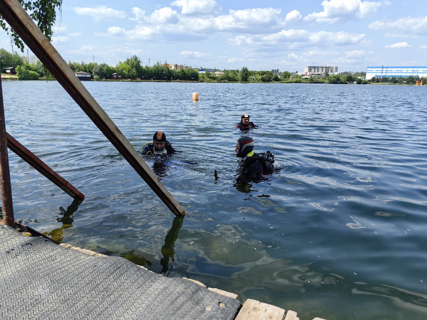 Дайвинг, погружение, вода, карьер
