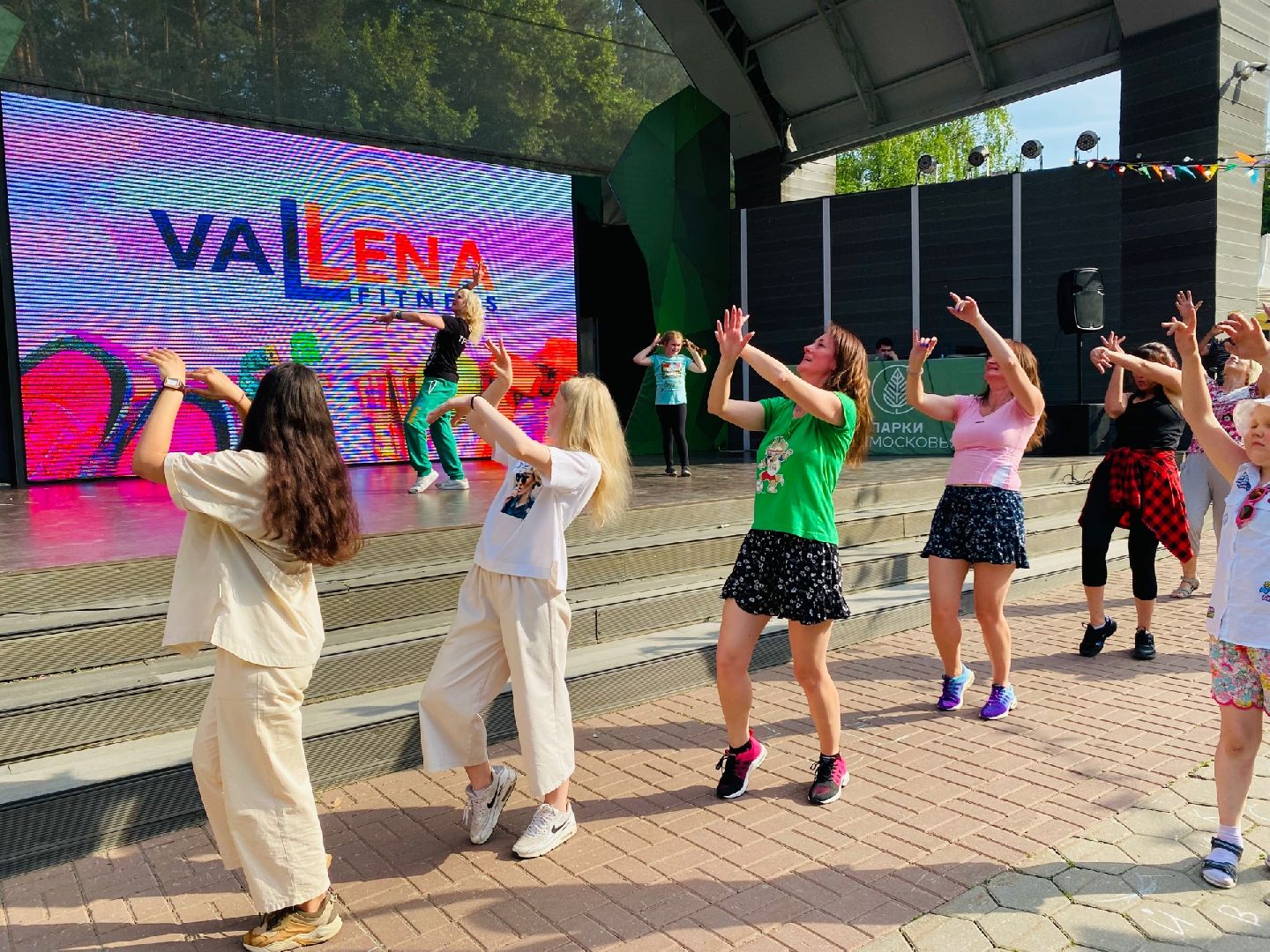 Домодедово, разминка, спорт, тренер, парк Елочки