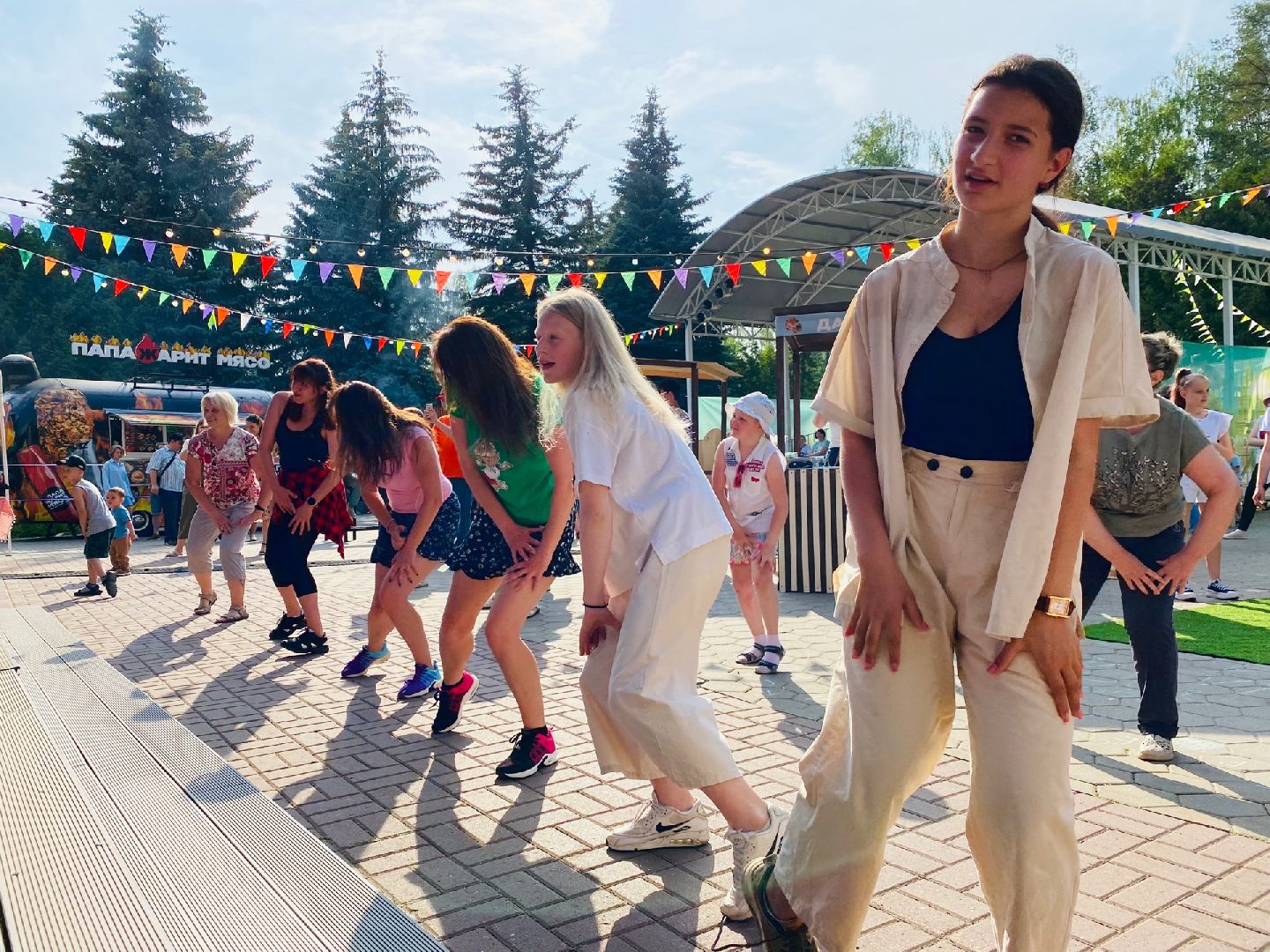 Домодедово, разминка, спорт, тренер, парк Елочки