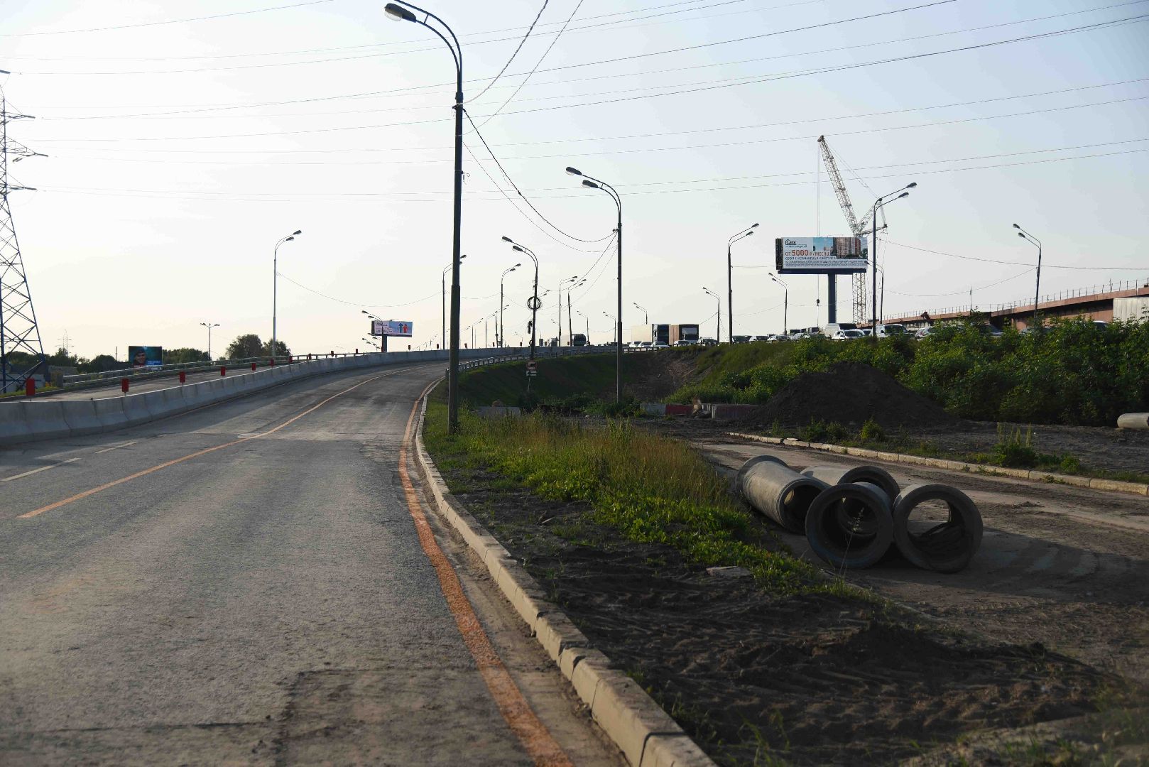 Химки, дорога, строительство, разметка