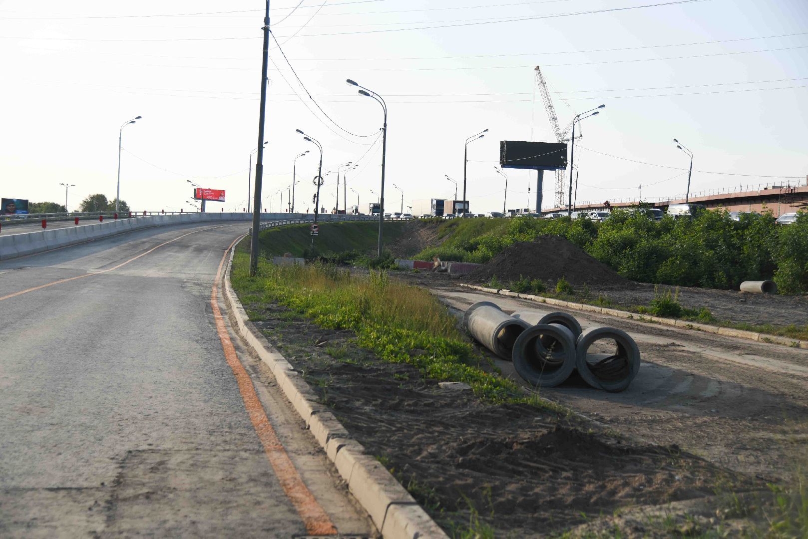 Химки, дорога, строительство, разметка
