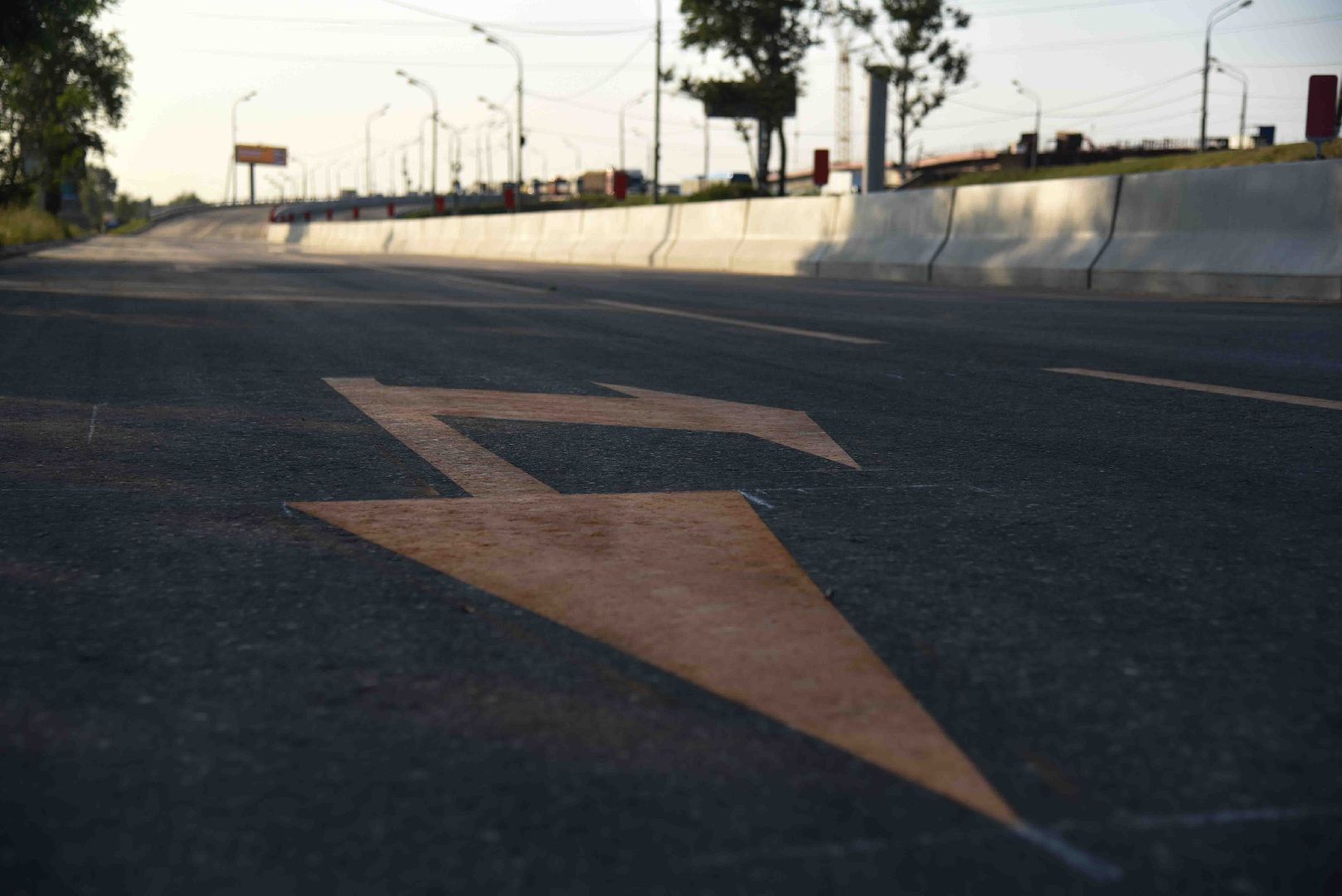 Химки, дорога, строительство, разметка