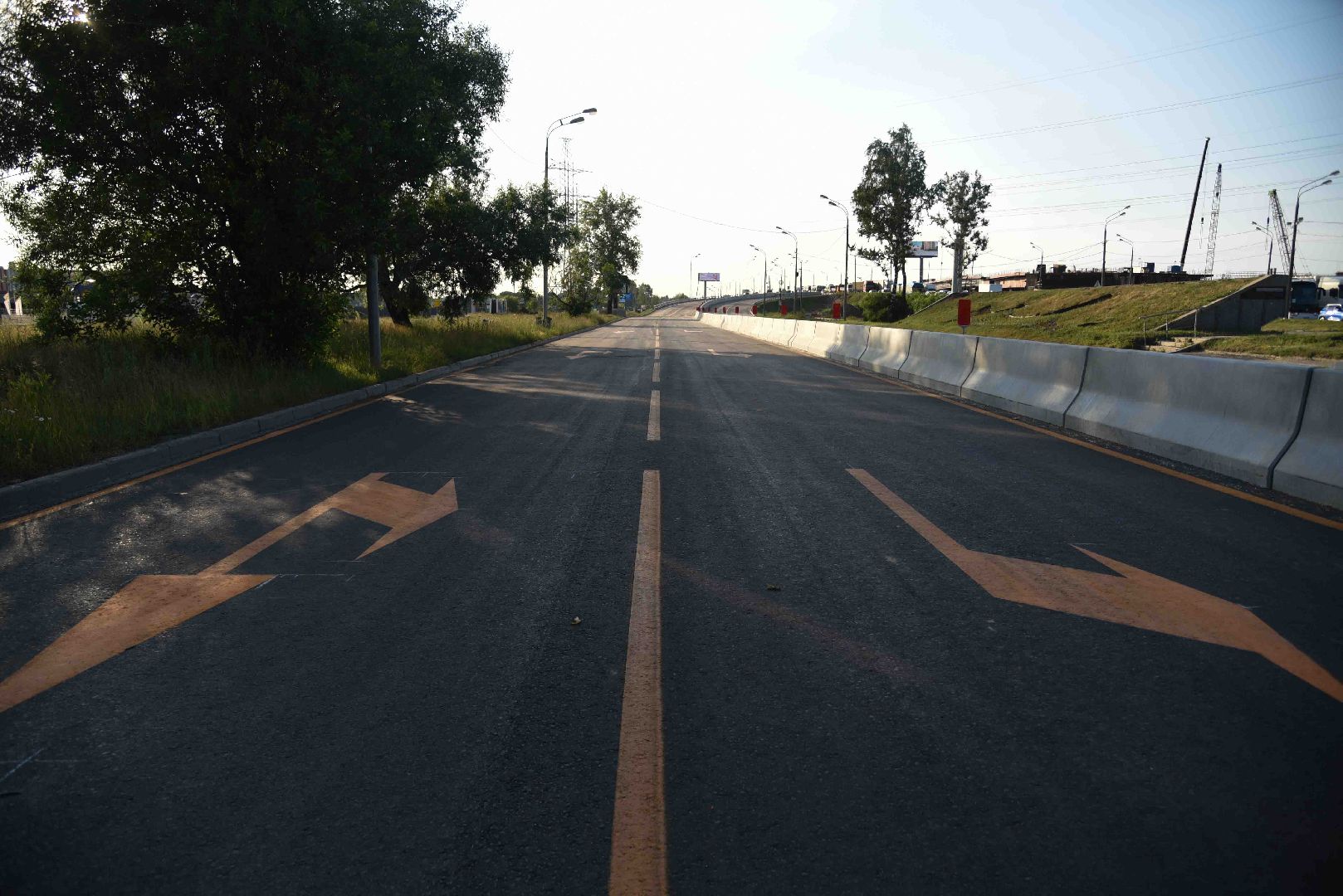 Химки, дорога, строительство, разметка