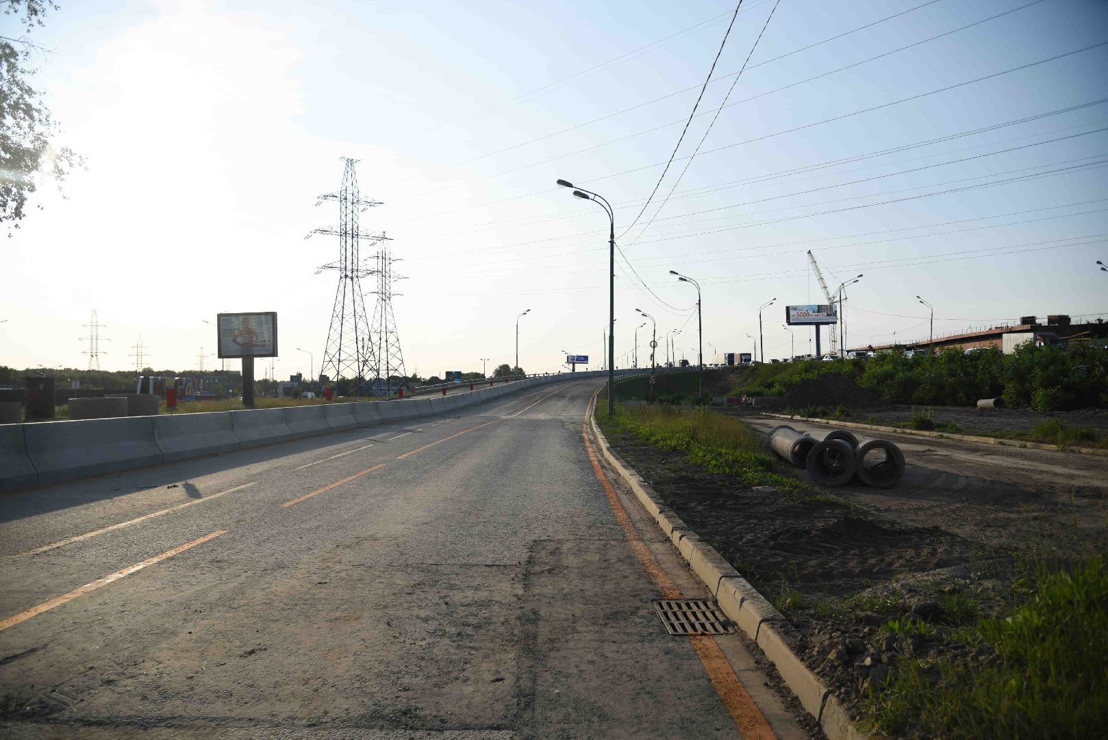 Химки, дорога, строительство, разметка