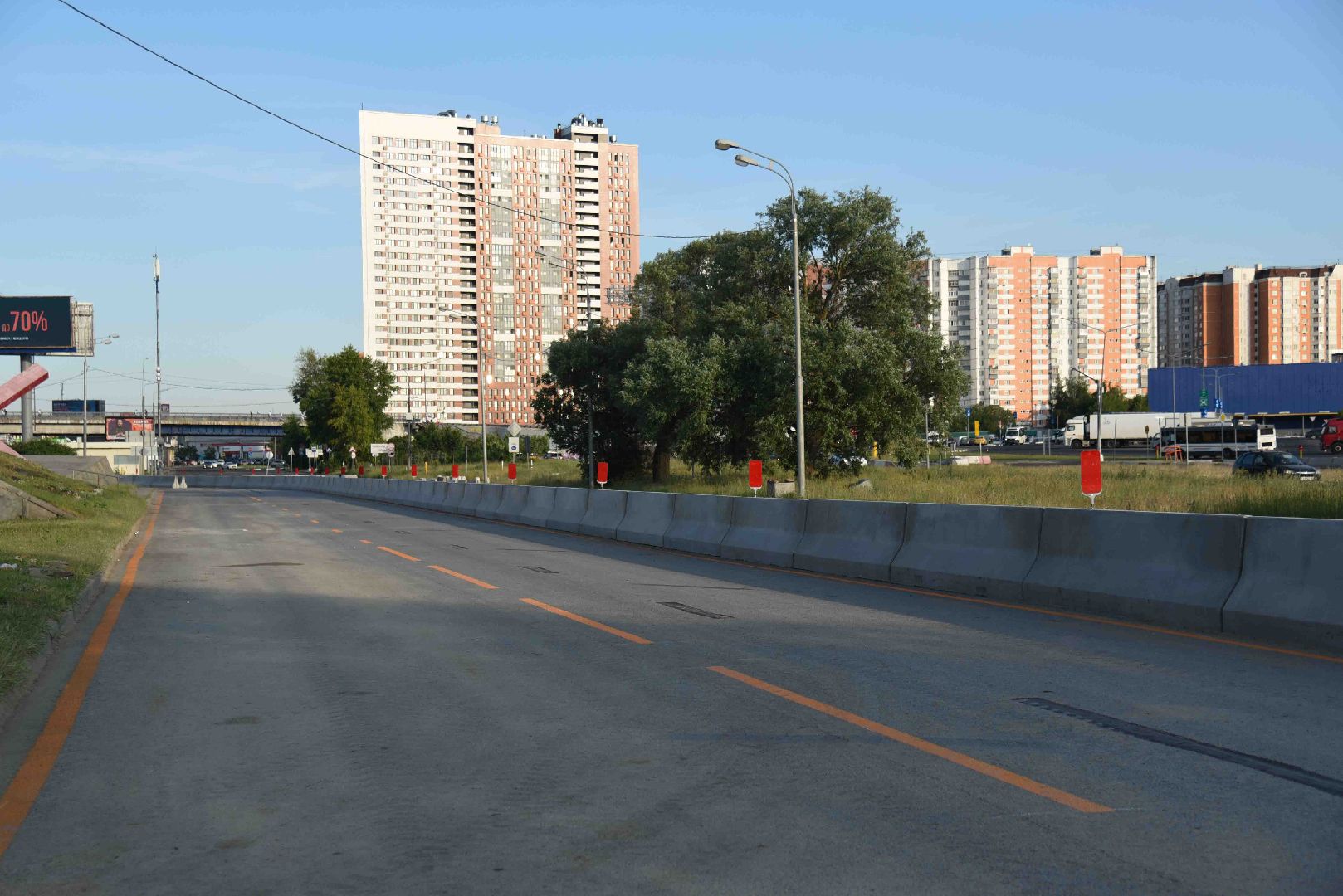 Химки, дорога, строительство, разметка