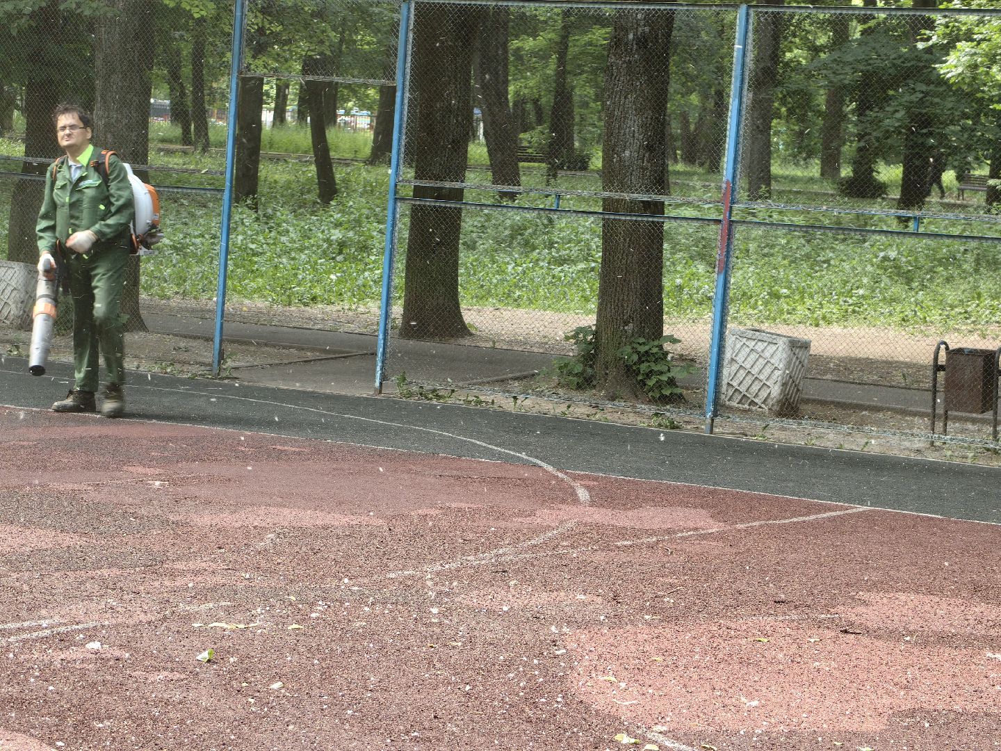 Парк, уборка, пылесос, листья, река