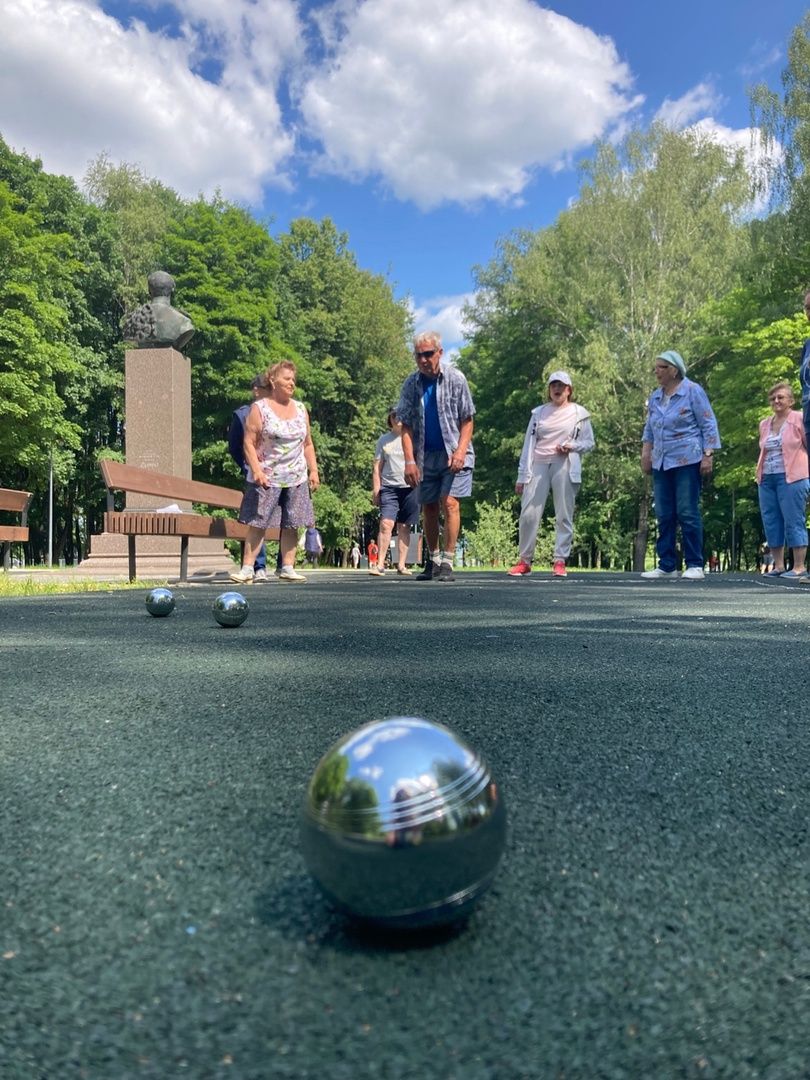 Солнечногорск, парк, активное долголетие, игра, петанк