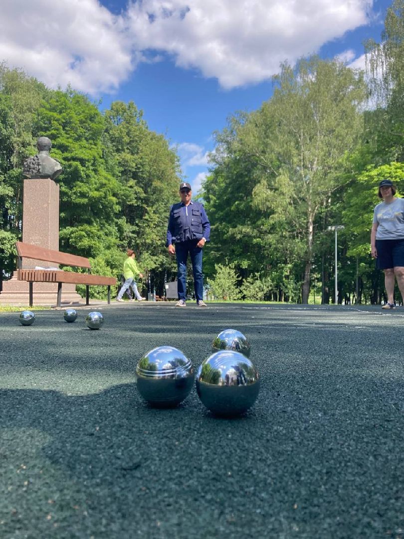 Солнечногорск, парк, активное долголетие, игра, петанк