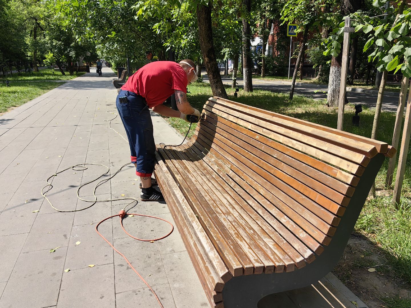 Лавочки, покраска, скамейка, шлифовка