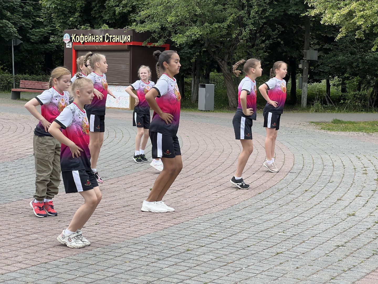 Химки, спорт, сквер им. Марии Рубцовой, тренировка, дети, чирлидинг, спортивная школа