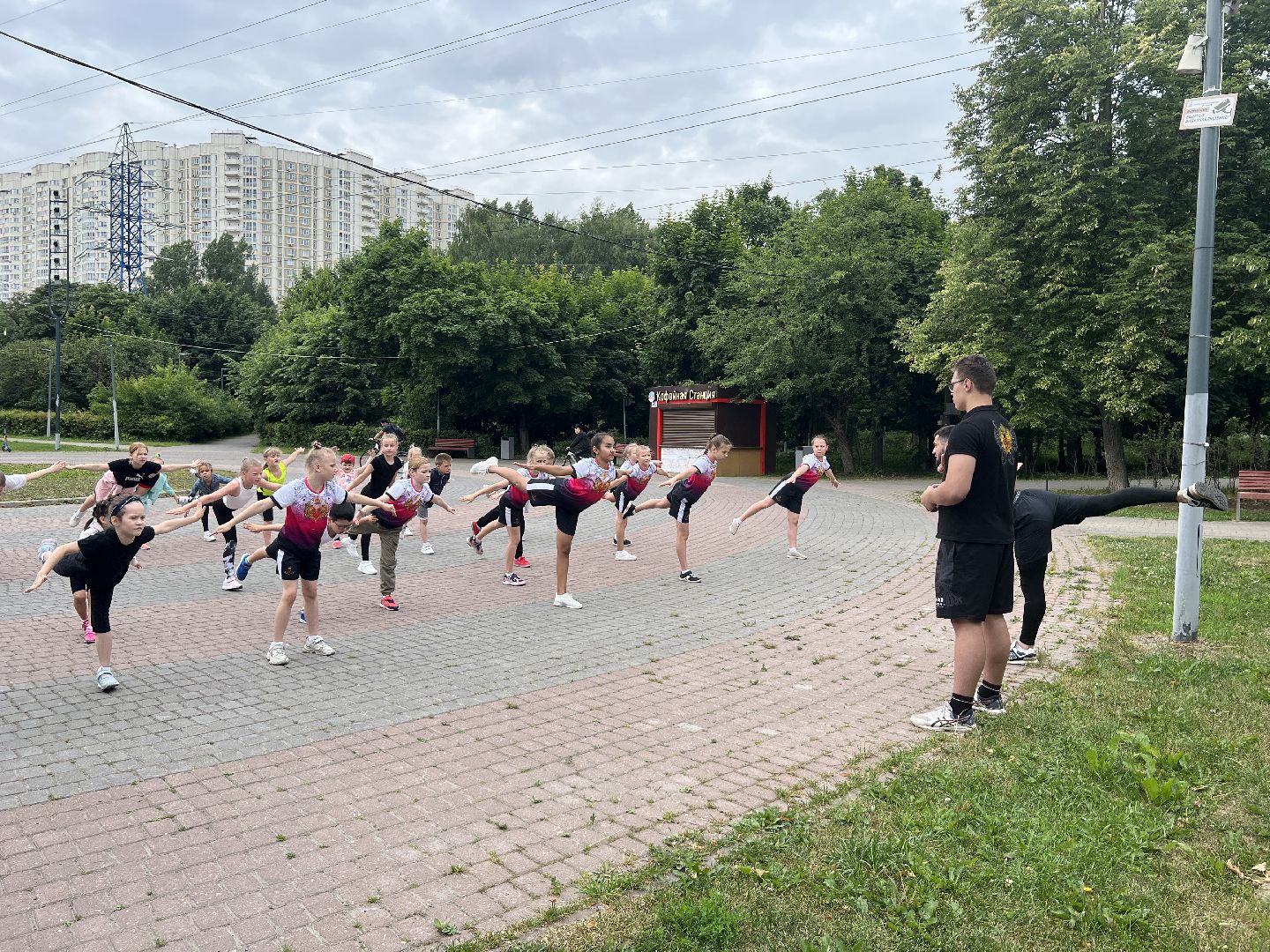Химки, спорт, сквер им. Марии Рубцовой, тренировка, дети, чирлидинг, спортивная школа