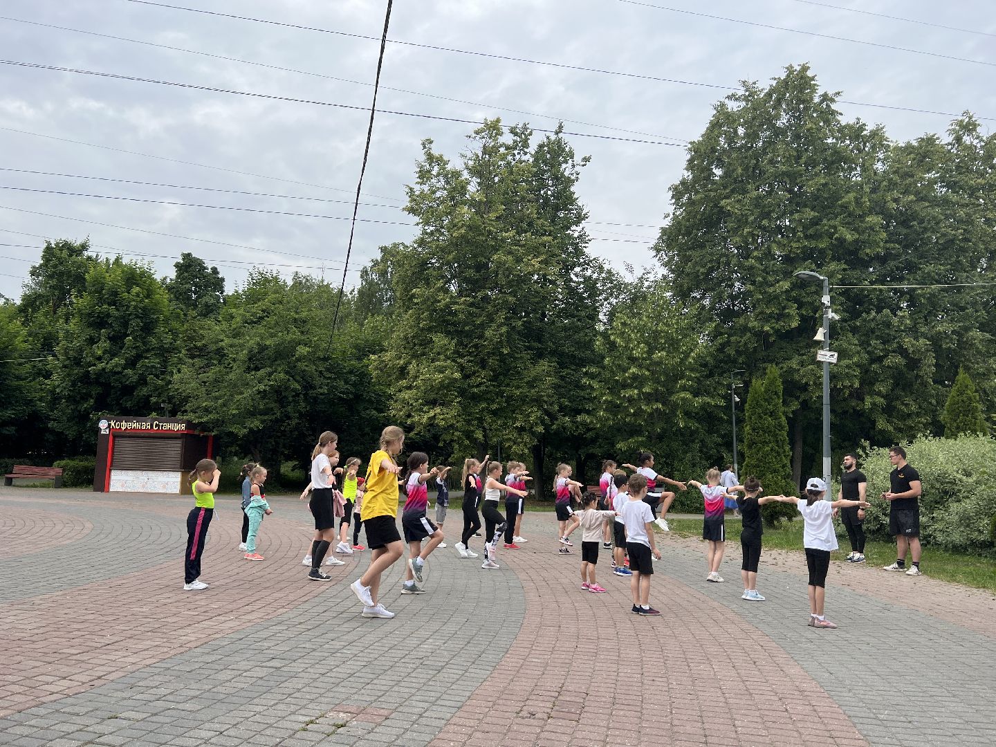 Химки, спорт, сквер им. Марии Рубцовой, тренировка, дети, чирлидинг, спортивная школа