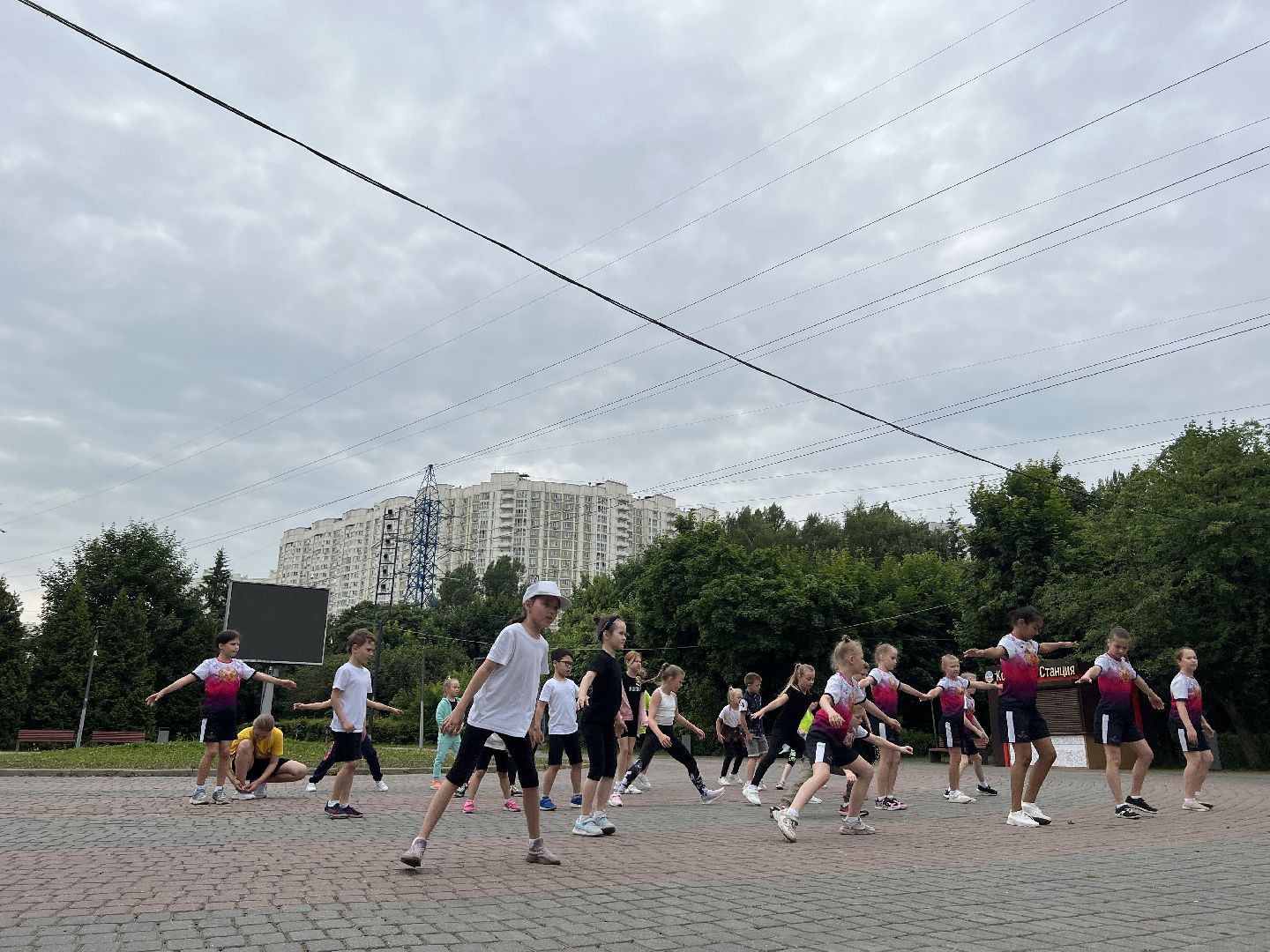 Химки, спорт, сквер им. Марии Рубцовой, тренировка, дети, чирлидинг, спортивная школа