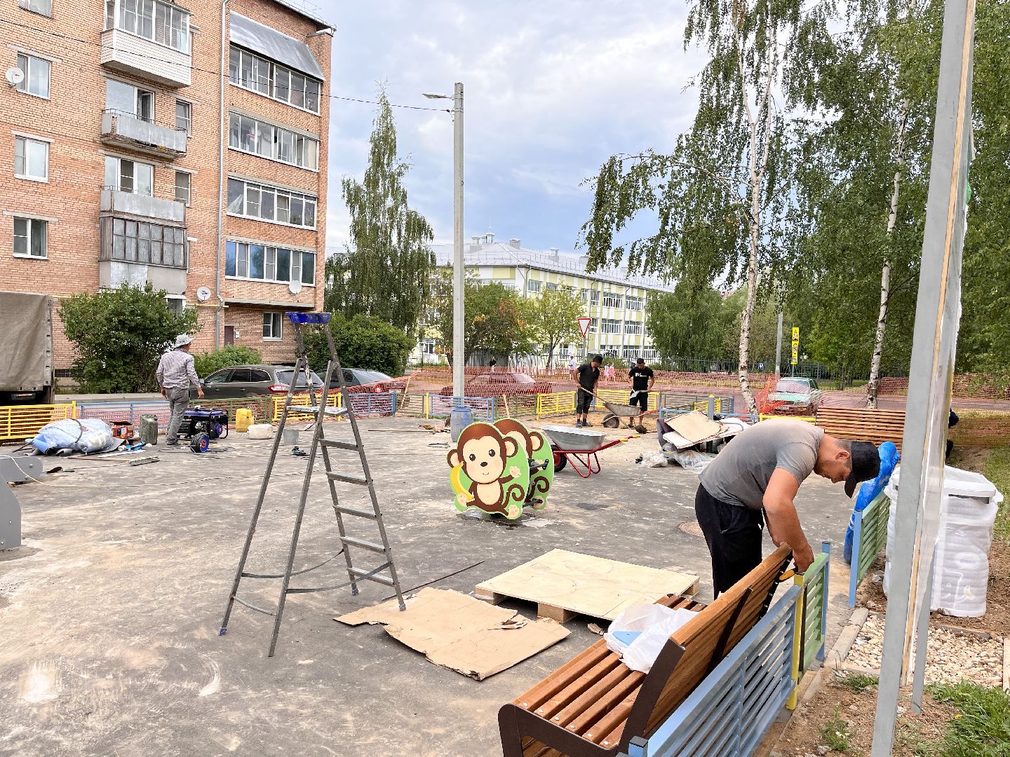Шаховская, детская площадка, дети, строительство, благоустройство