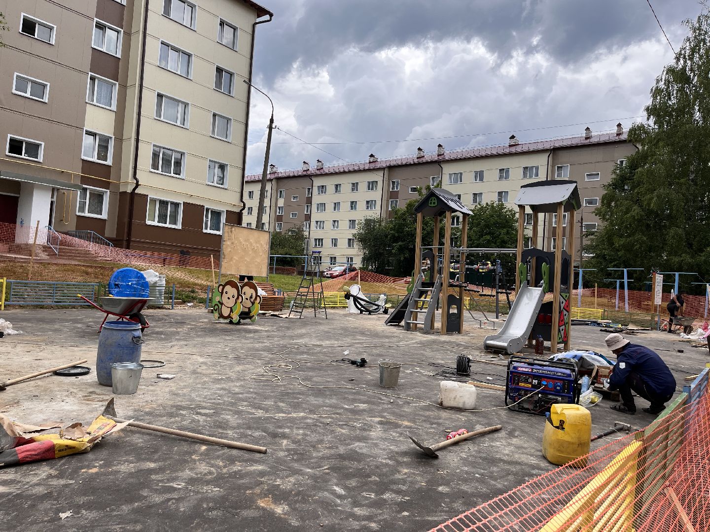 Шаховская, детская площадка, дети, строительство, благоустройство