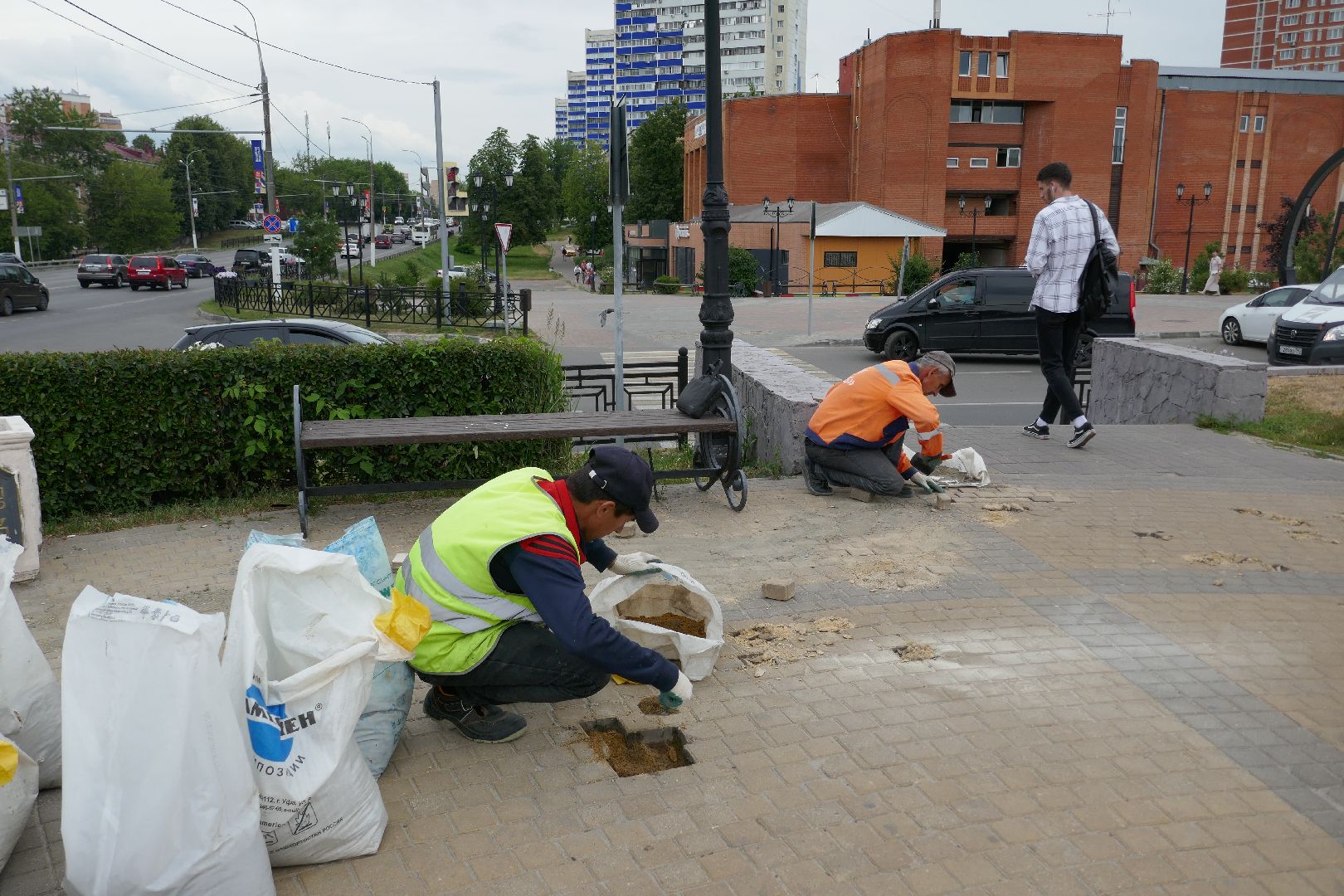 Подольск, брусчатка, бульвар, благоустройство