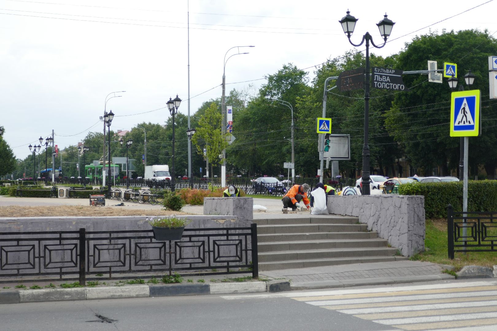 Подольск, брусчатка, бульвар, благоустройство