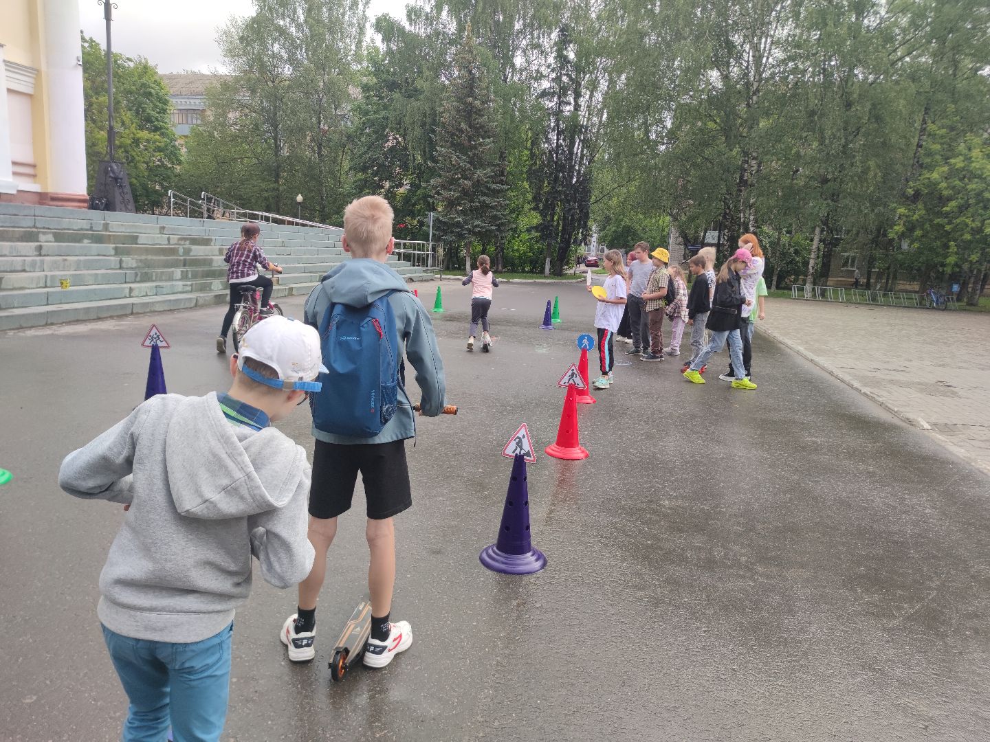 Веселые старты, лагерь, дети, Госавтоинспекция, Дубна