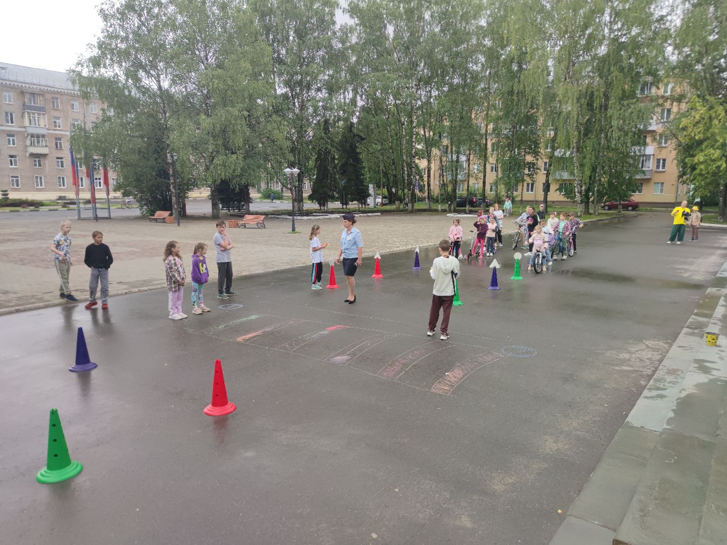 Веселые старты, лагерь, дети, Госавтоинспекция, Дубна