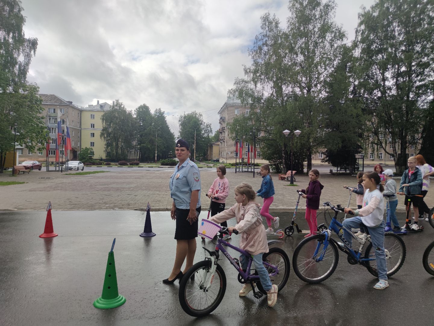 Веселые старты, лагерь, дети, Госавтоинспекция, Дубна