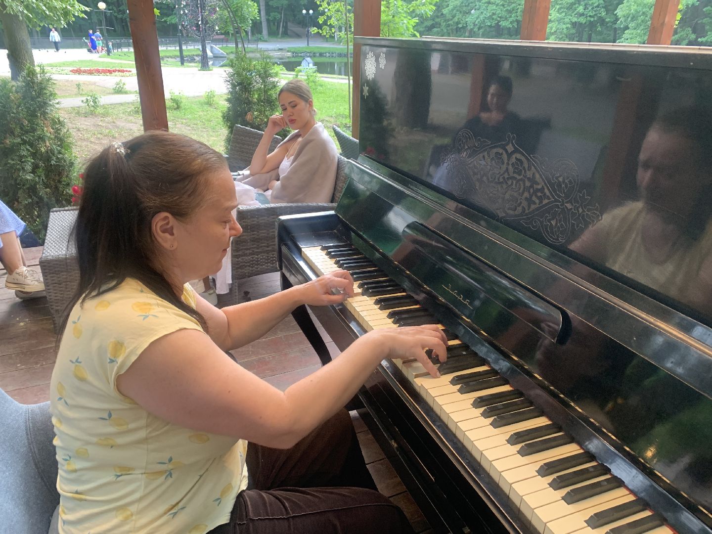 Музыка, пианино, дело жизни, Городской парк, лето в подмосковье,