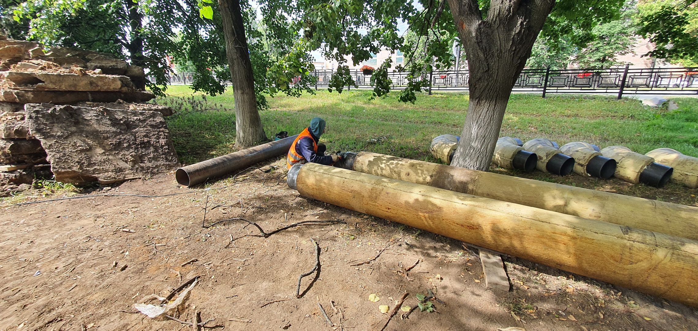 Строительство теплотрассы, Домодедово