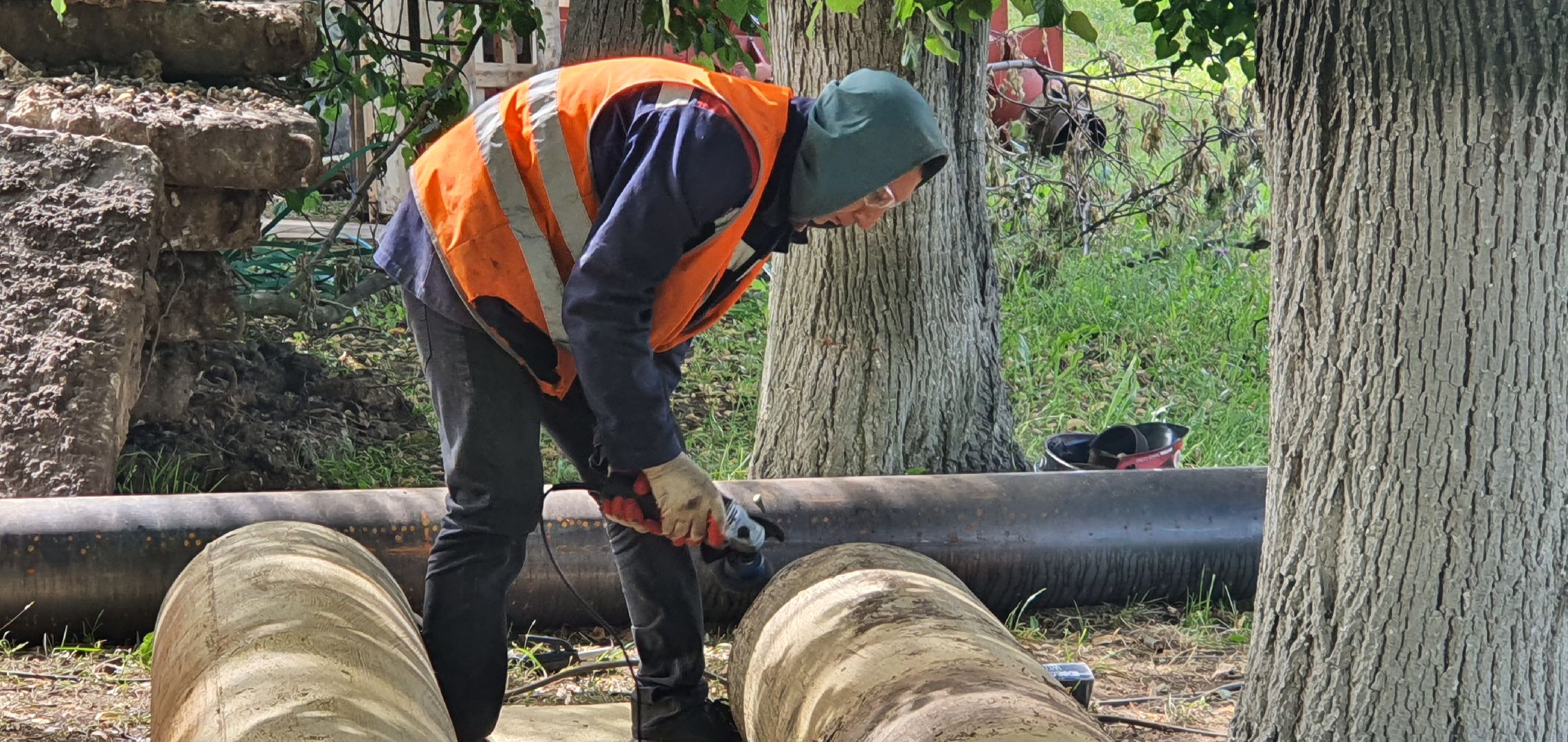 Строительство теплотрассы, Домодедово