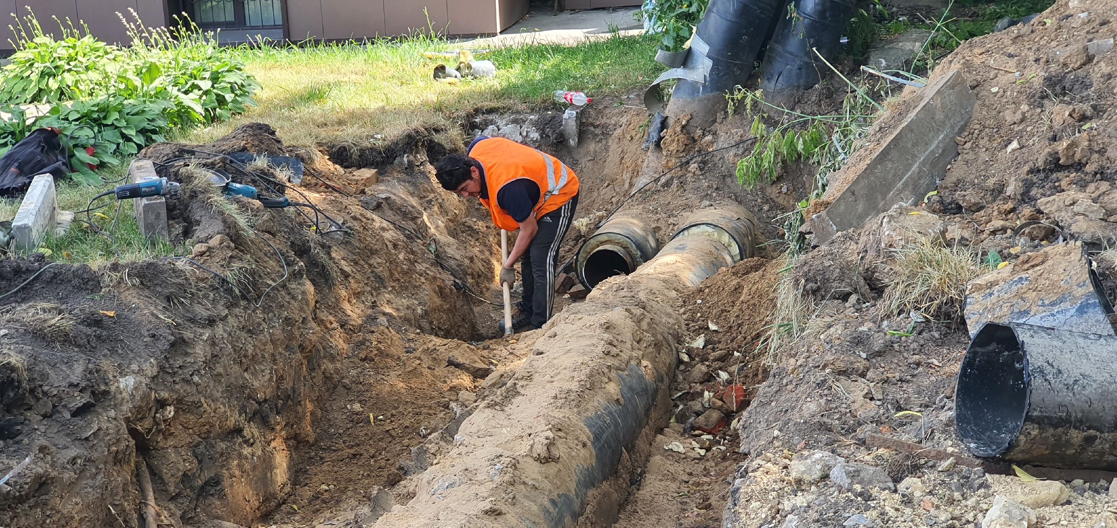 Строительство теплотрассы, Домодедово