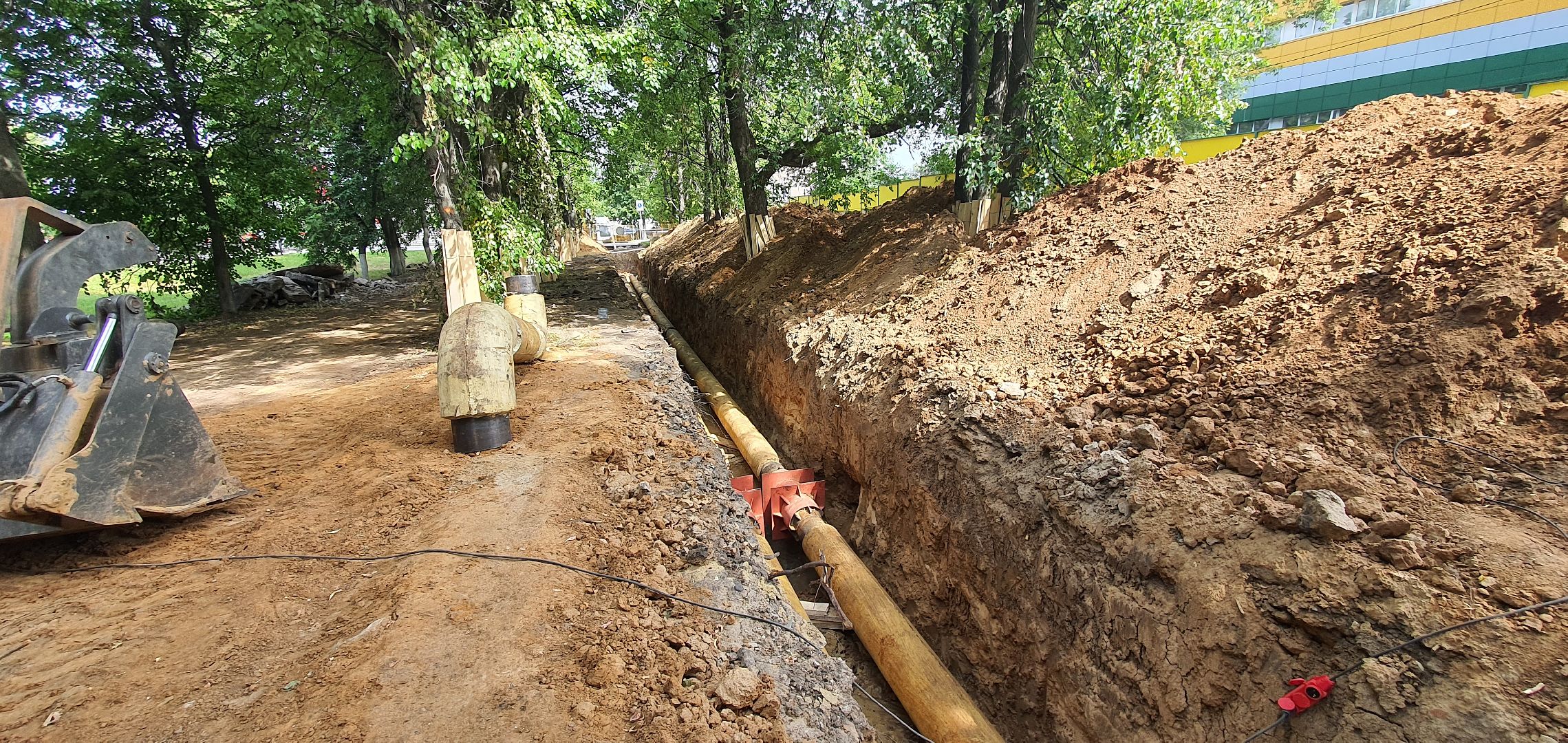 Строительство теплотрассы, Домодедово