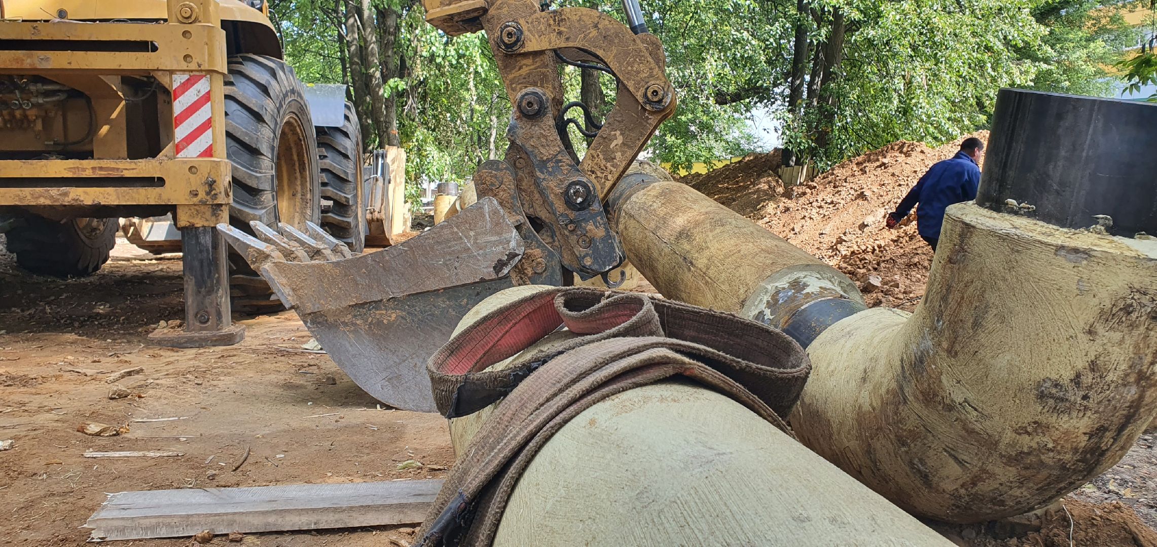 Строительство теплотрассы, Домодедово